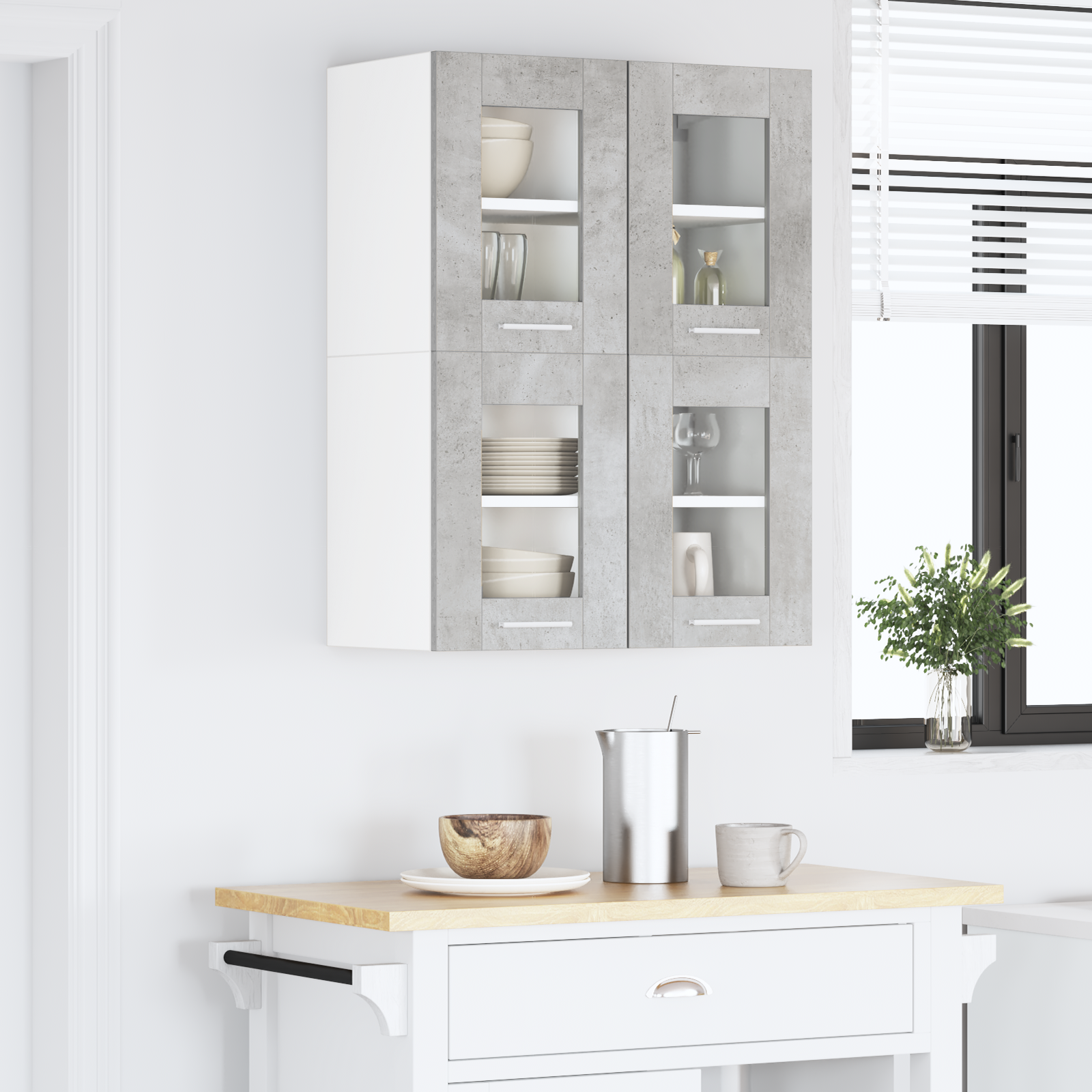 Pakabinama spintelė Riga 2 pcs Betono pilka 60 x 31 x 40 cm
