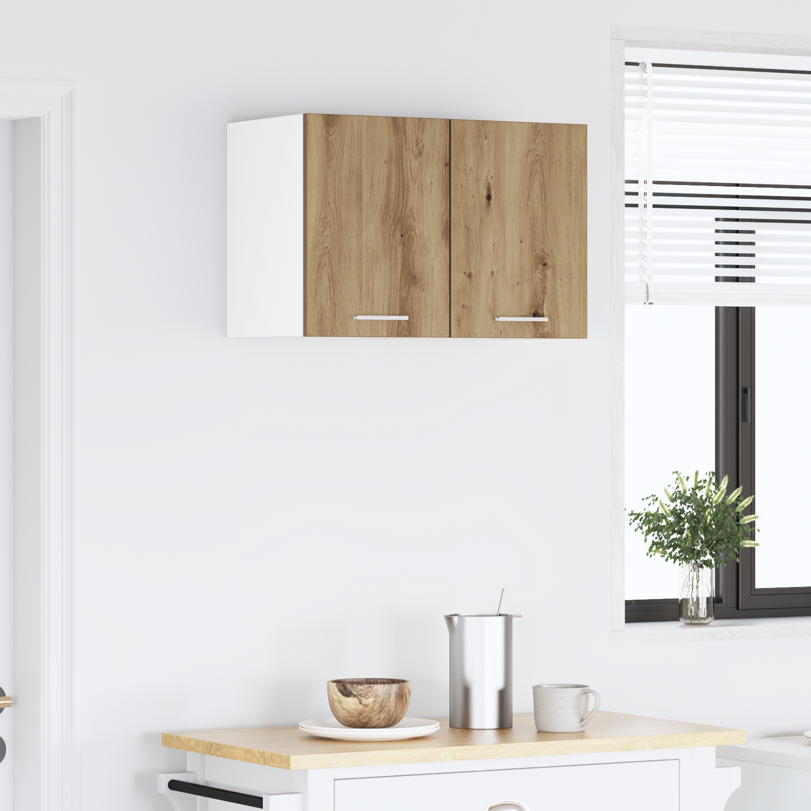 Wall cabinet Riga 2 pcs Artisan oak and white