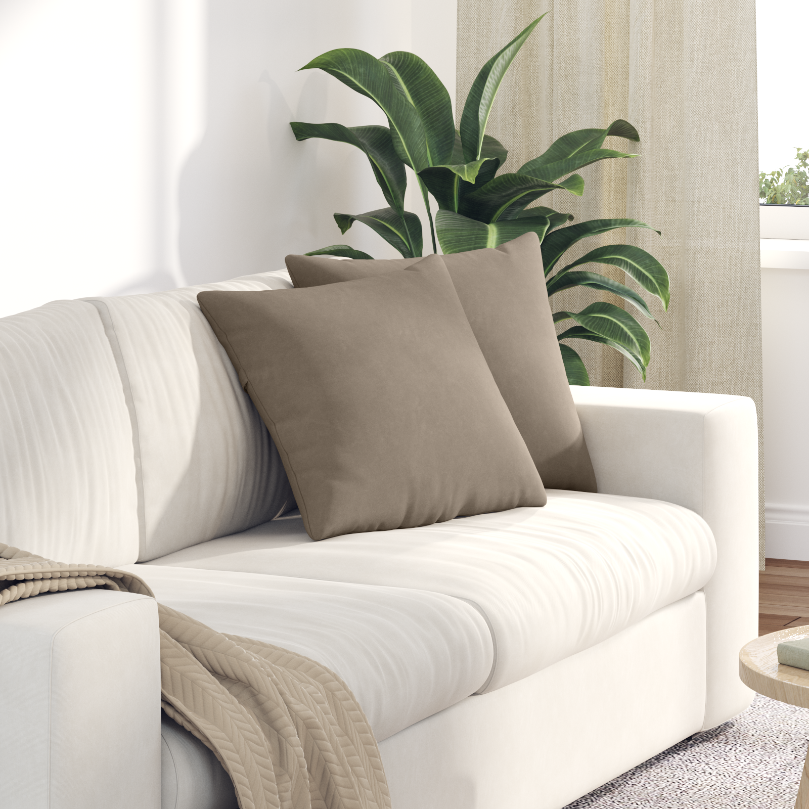Sofa Pagalvės 2 pcs Taupe 45 x 45 cm audinys