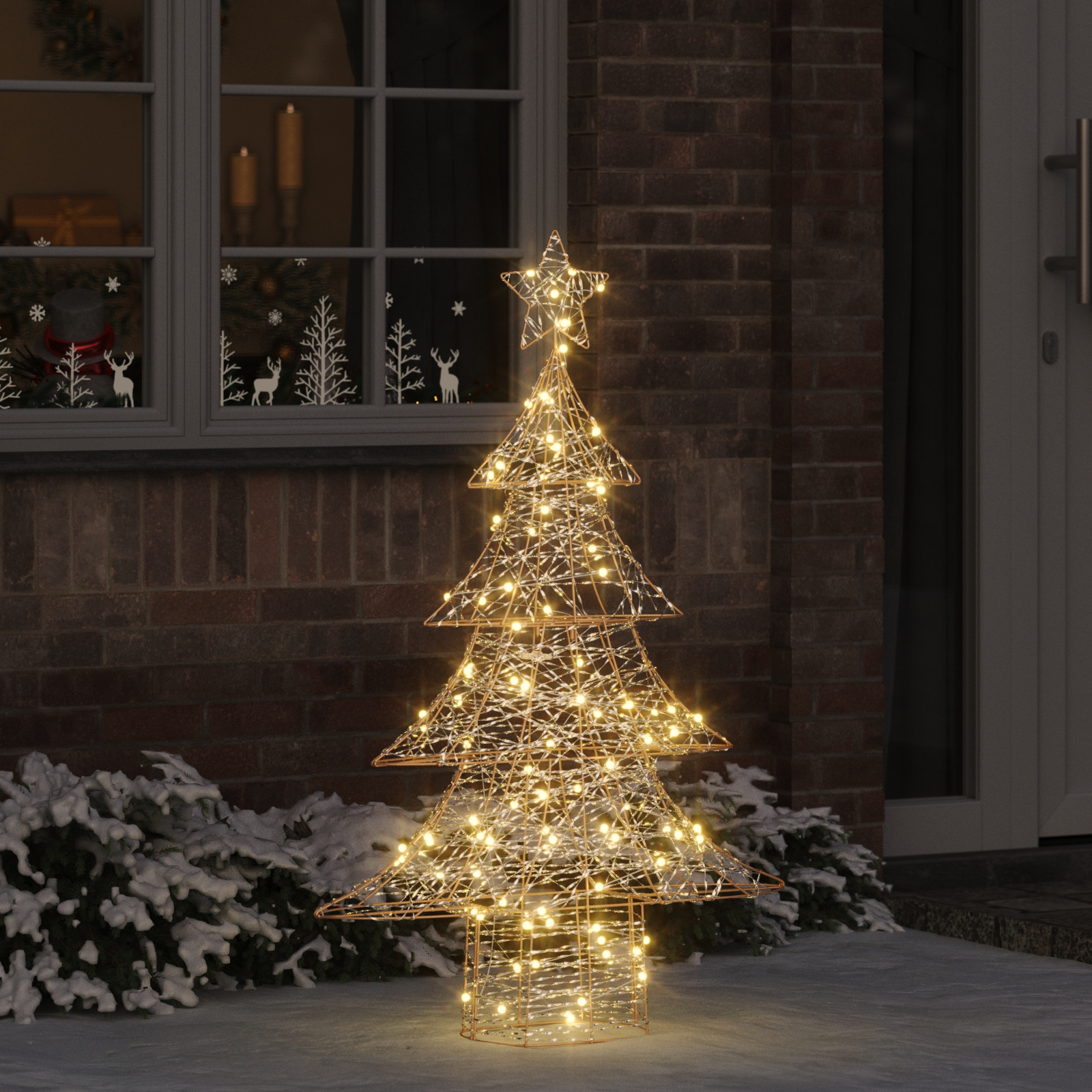 Kalėdų eglutė su 120 LED Šilta balta 120,5 cm PET