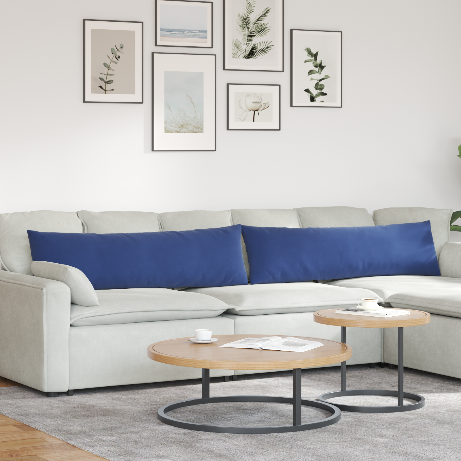 Sofa Cushions 2 pcs Police Blue 145 x 40 cm
