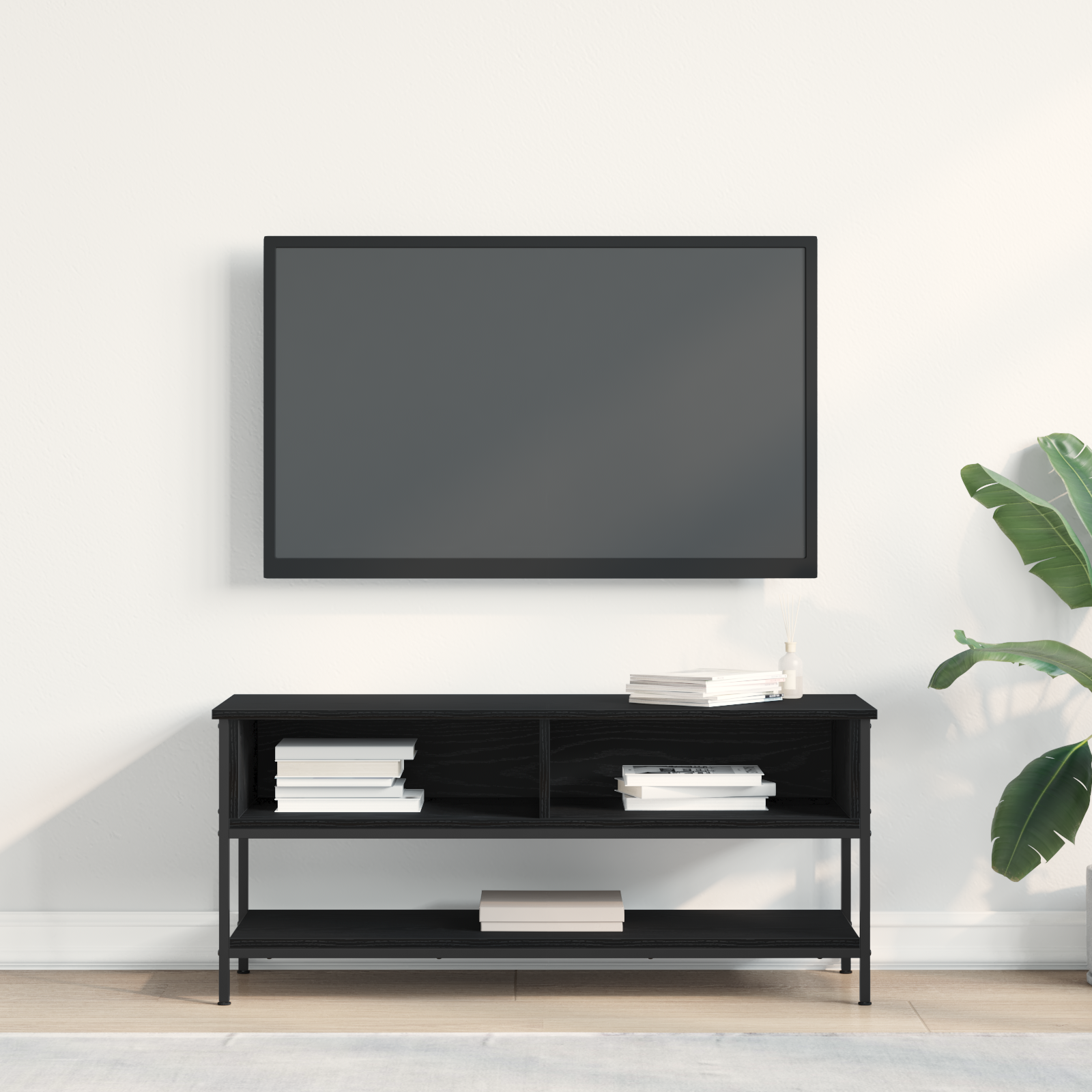 Televizoriaus spintelė juoda ąžuolo 100 x 35 x 45 cm
