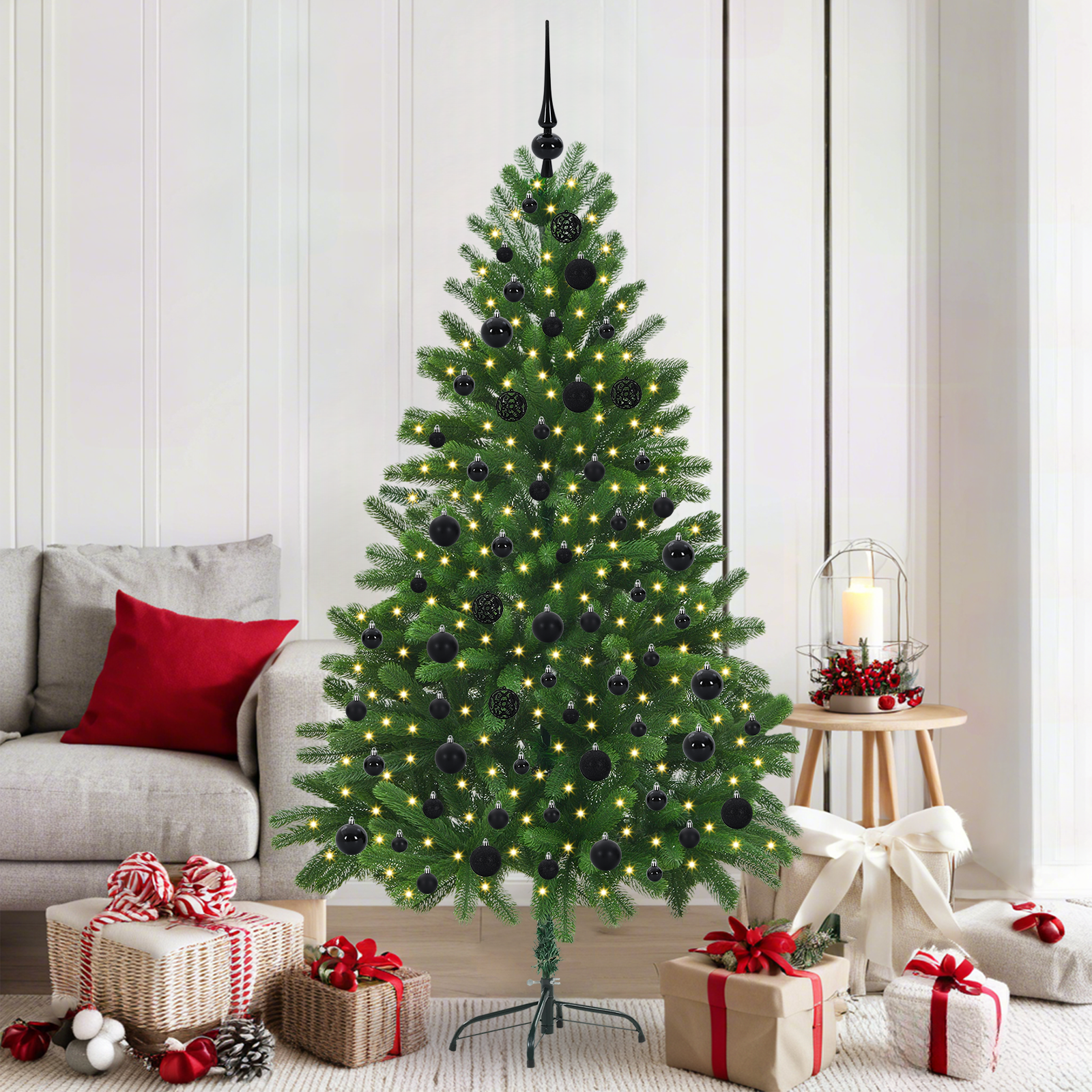 Kalėdų eglutė su 300 LED s stovu Žalia 180 cm PE