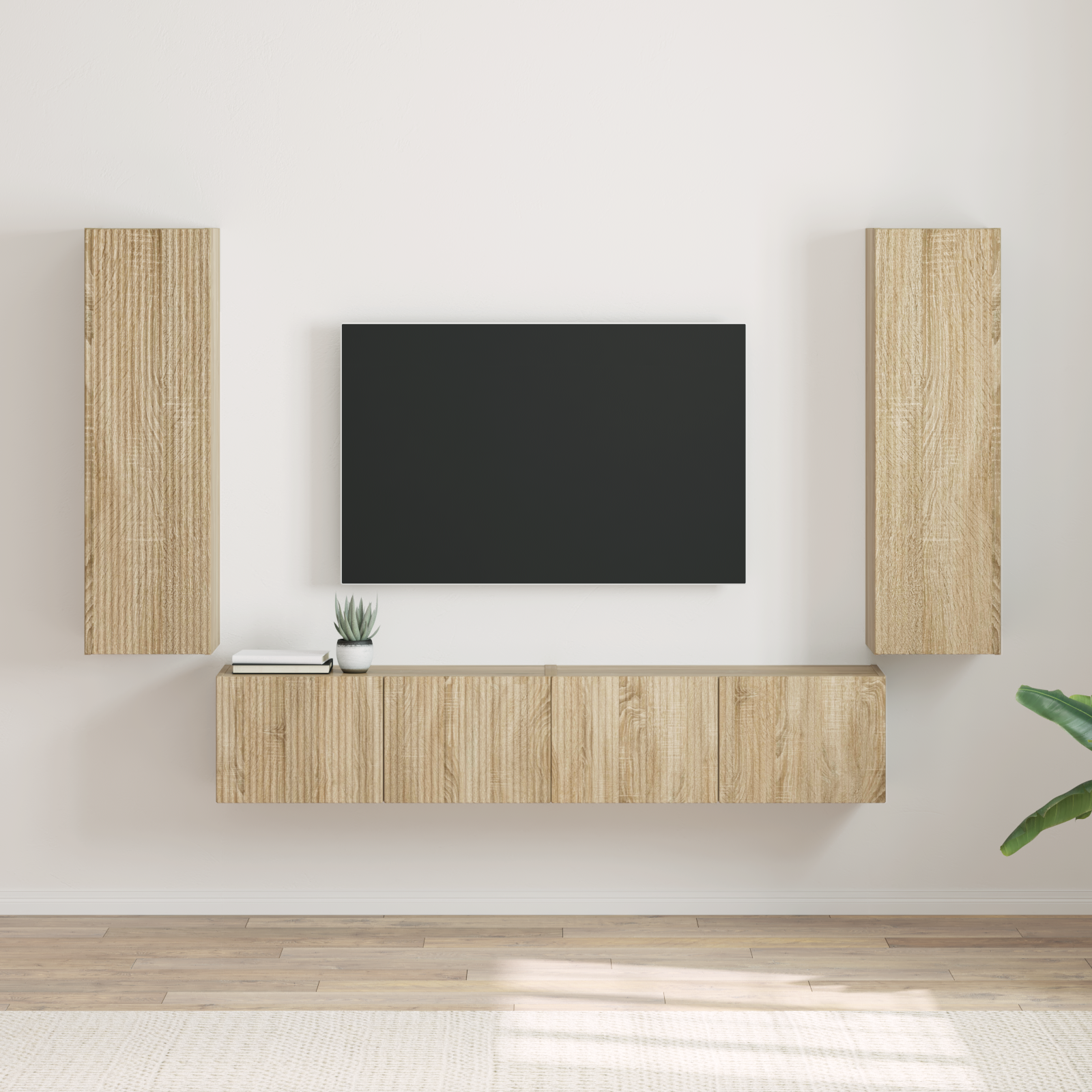 TV sieninė spintelė 2 pcs Sonoma 30 x 31 x 100 cm