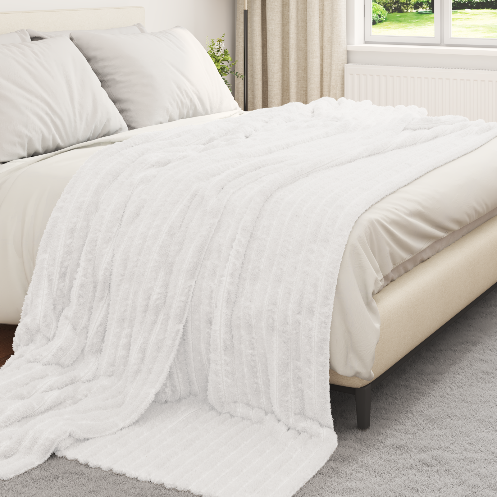 Throws 6 pcs White 240 x 220 cm Flysas