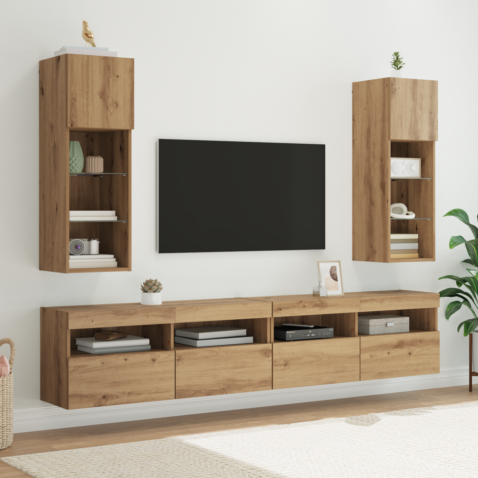 Wall TV cabinets 2 pcs Artisan Oak