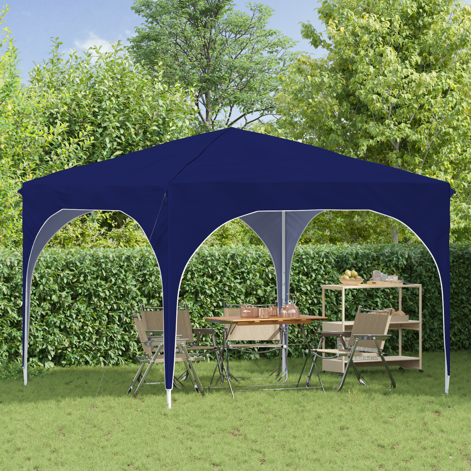Pop-up šventinis palapinė 290 x 290 x 245 cm Mėlyna