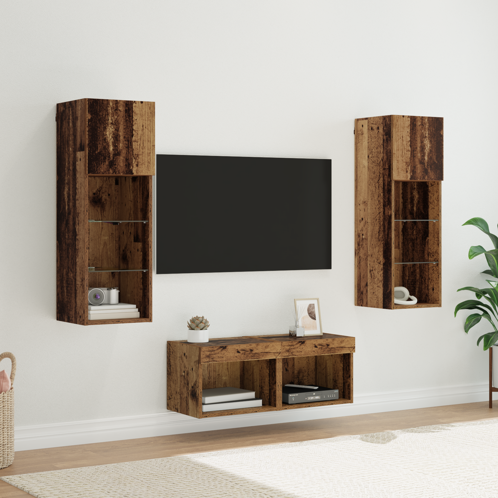 TV sieniniai spintelės 4 pcs Amatininkų ąžuolas 40 x 30 x 30 cm