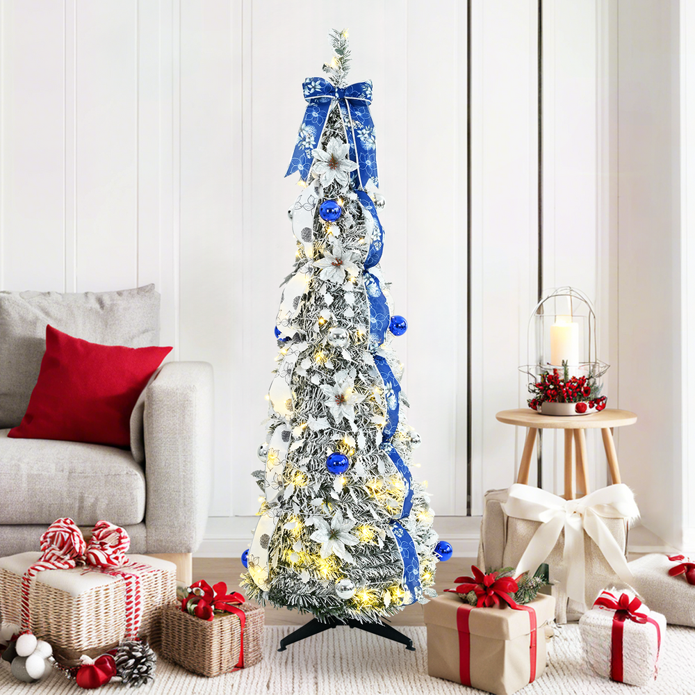 Mākslīgā eglīte CRYSTAL POLAR, ar LED virteni, zaļa, 150 cm.