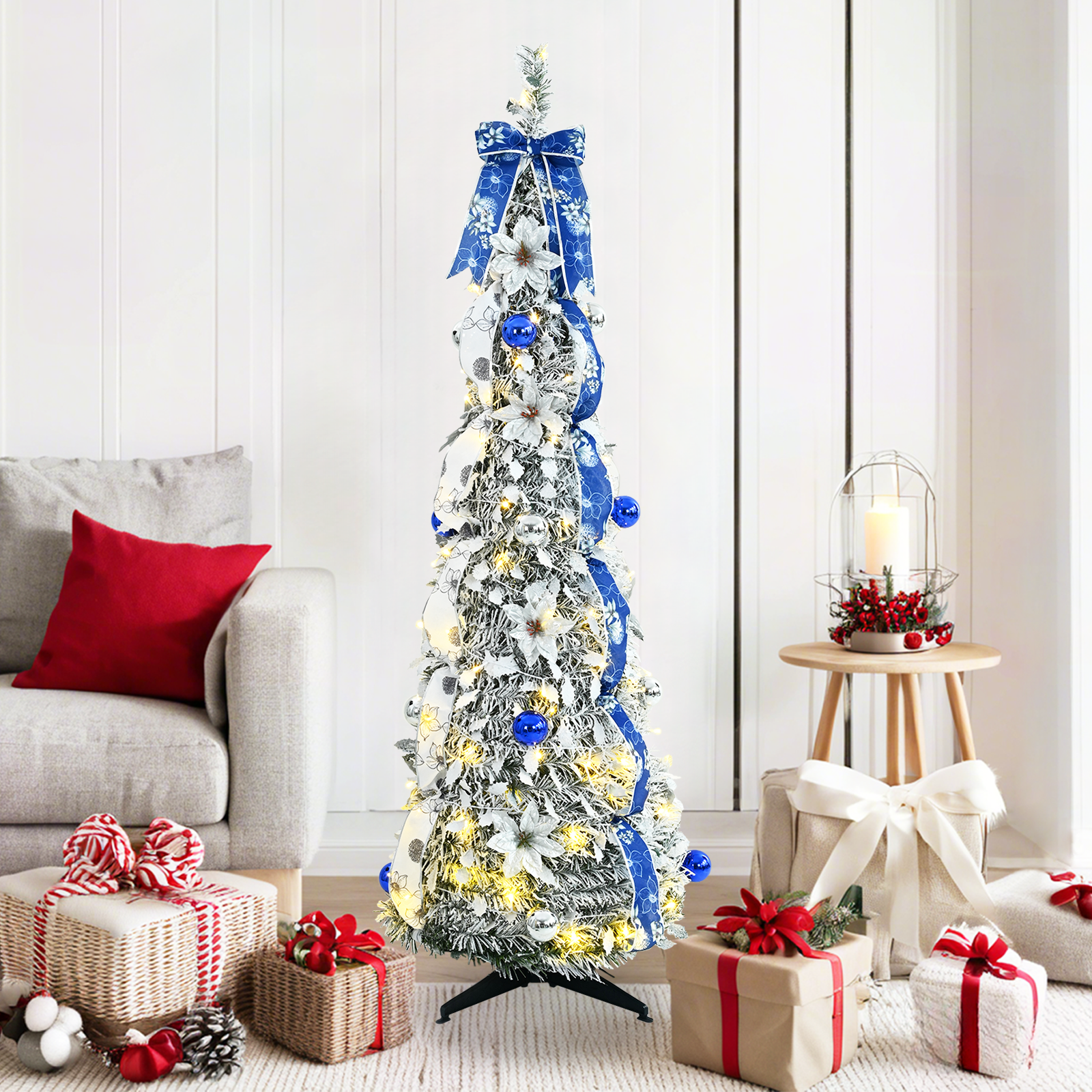 Dirbtinė Kalėdų eglutė CRYSTAL POLAR, su 100 LED stovu Žalia 150 cm.