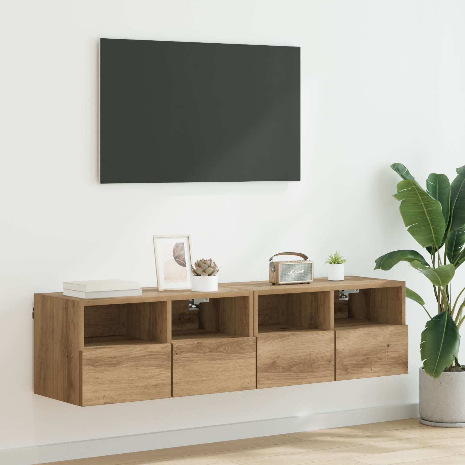 TV sieniniai spintelės 2 pcs Amatininkų ąžuolas 60 x 30 x 30 cm