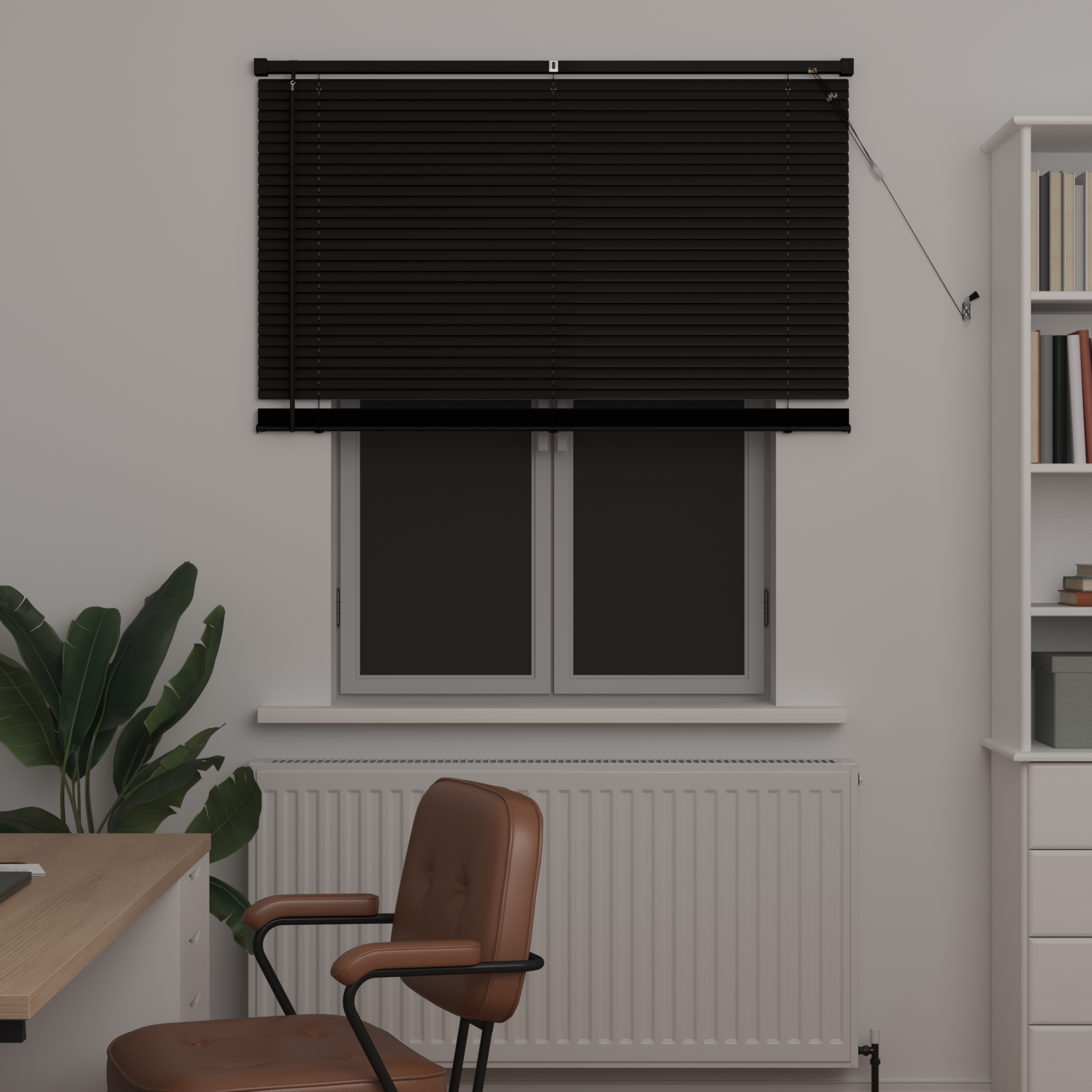 Venecijos žaliuzės Reguliuojamas Juoda 150 x 120 cm PVC
