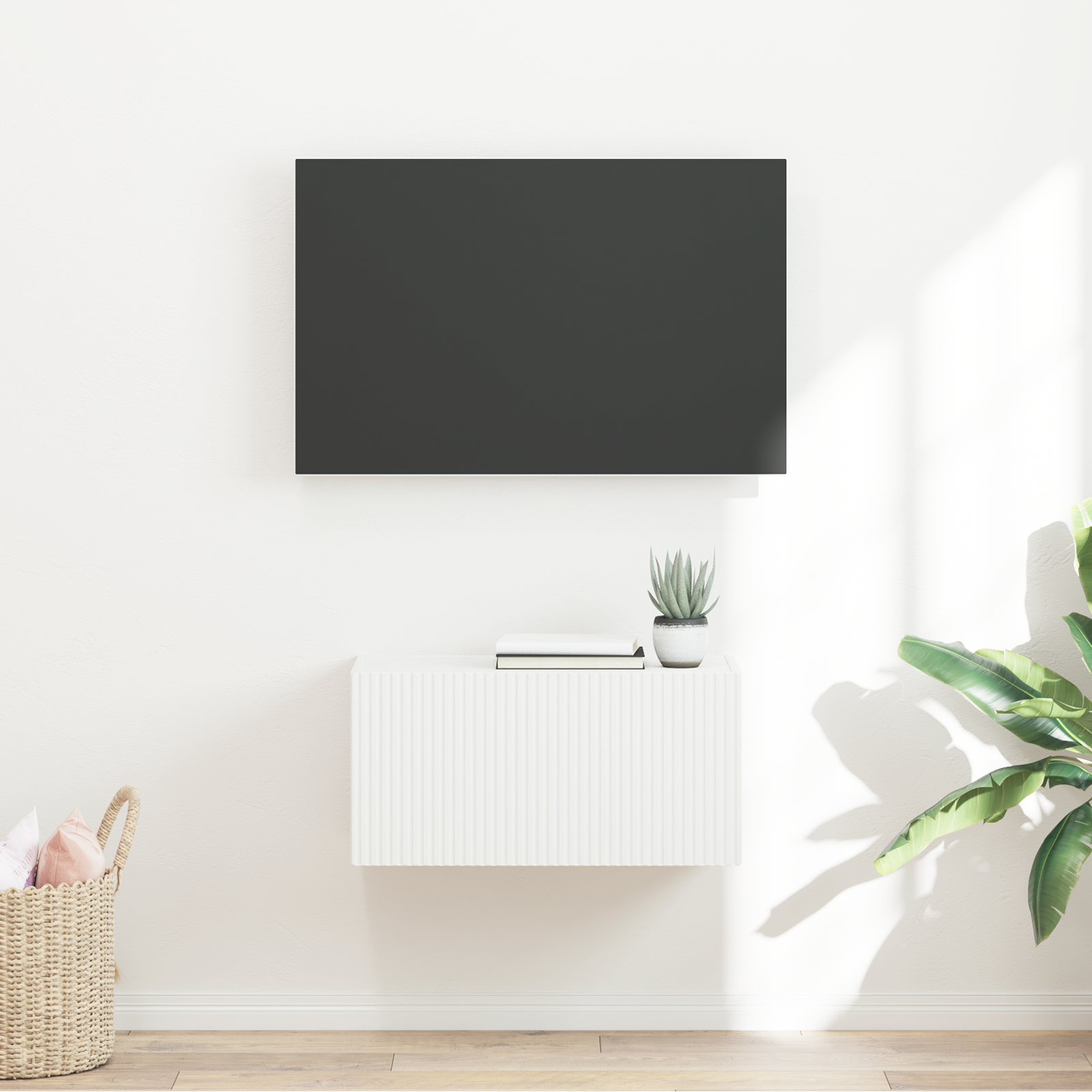 TV sieninė spintelė Balta 60 x 31 x 29,5 cm Apdirbta mediena
