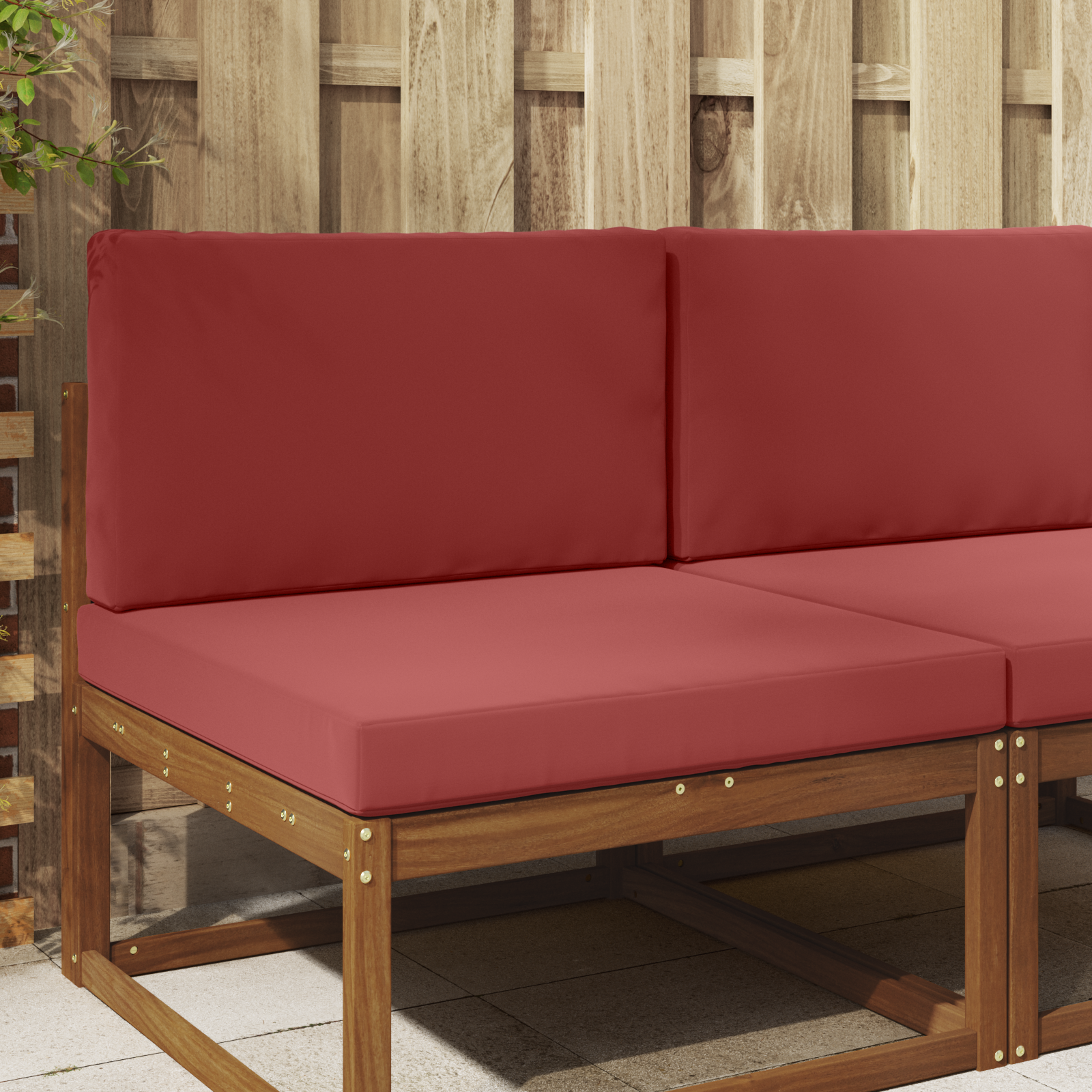 Lauko sofa pagalvėlė 2 pcs Vyno raudonumo Poliesteris