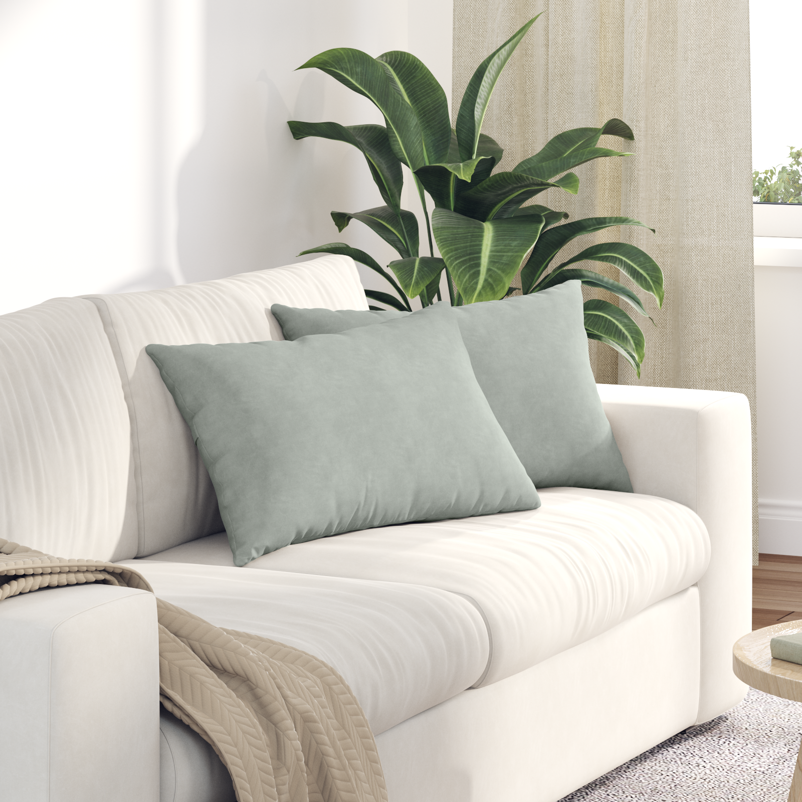 Sofa Pillows 2 pcs Light gray 60 x 40 cm