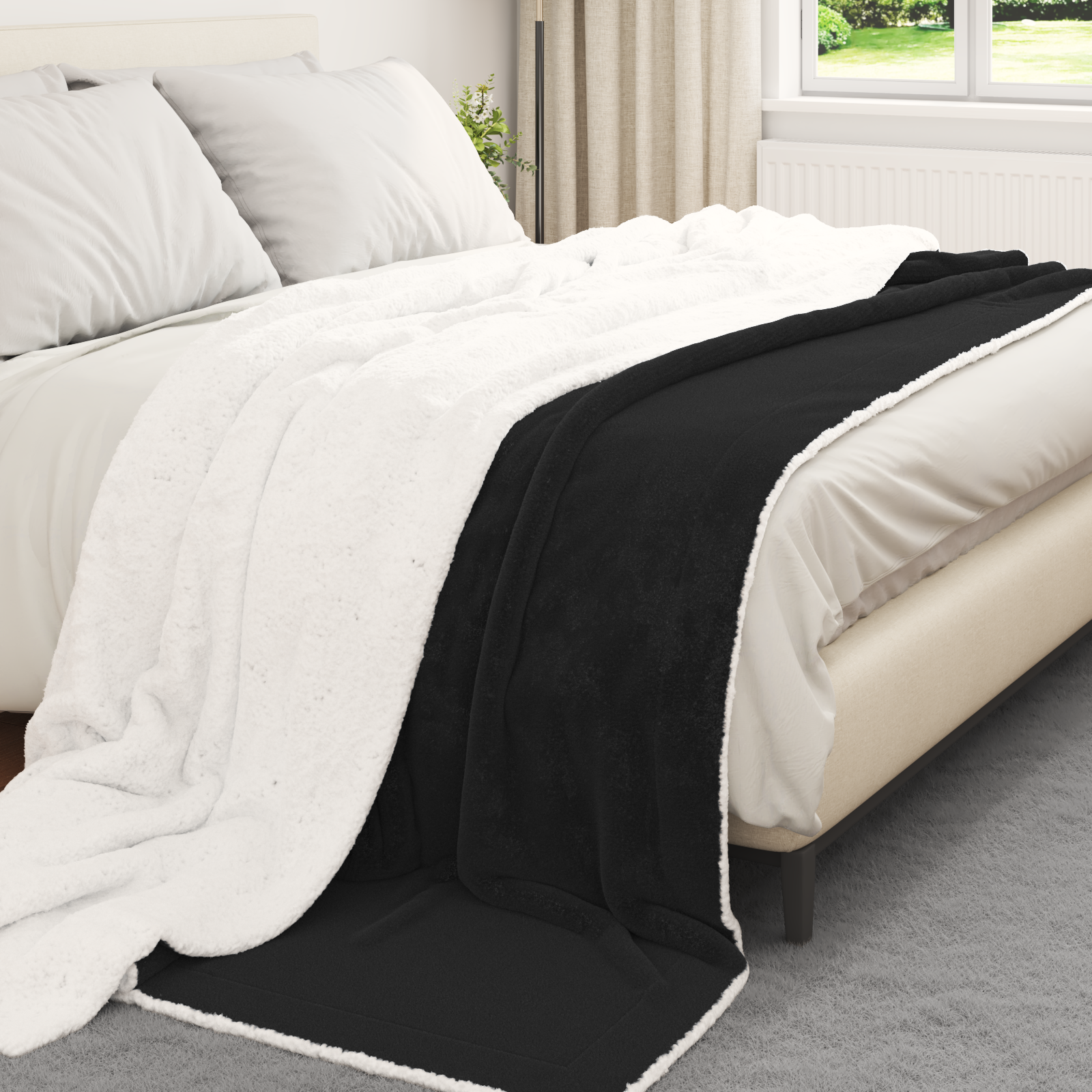Fleece Blanket Black 220 x 240 cm