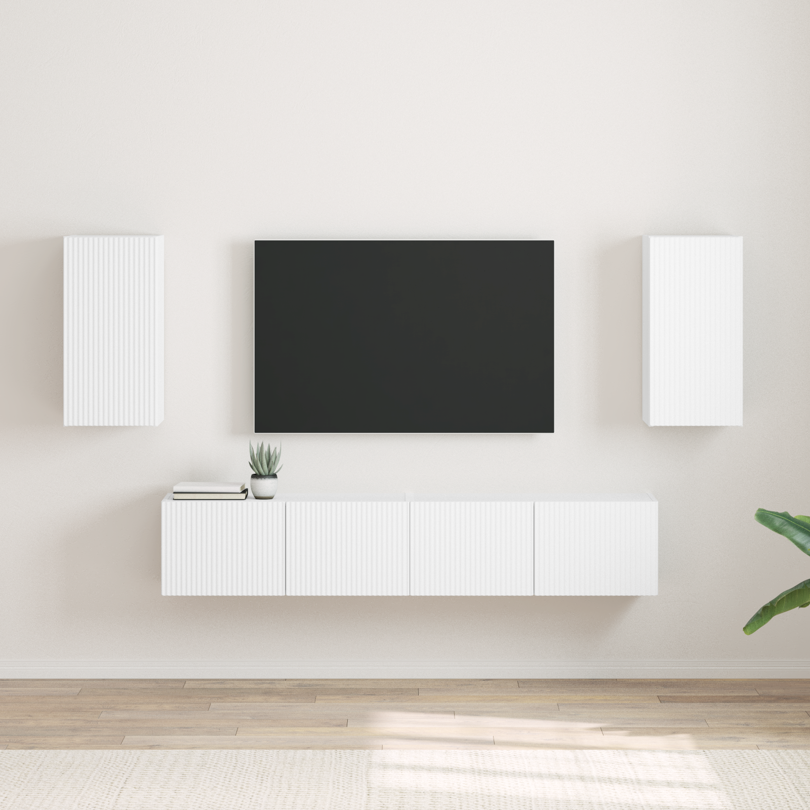 TV sieninė spintelė 2 pcs Balta 30 x 31 x 60 cm