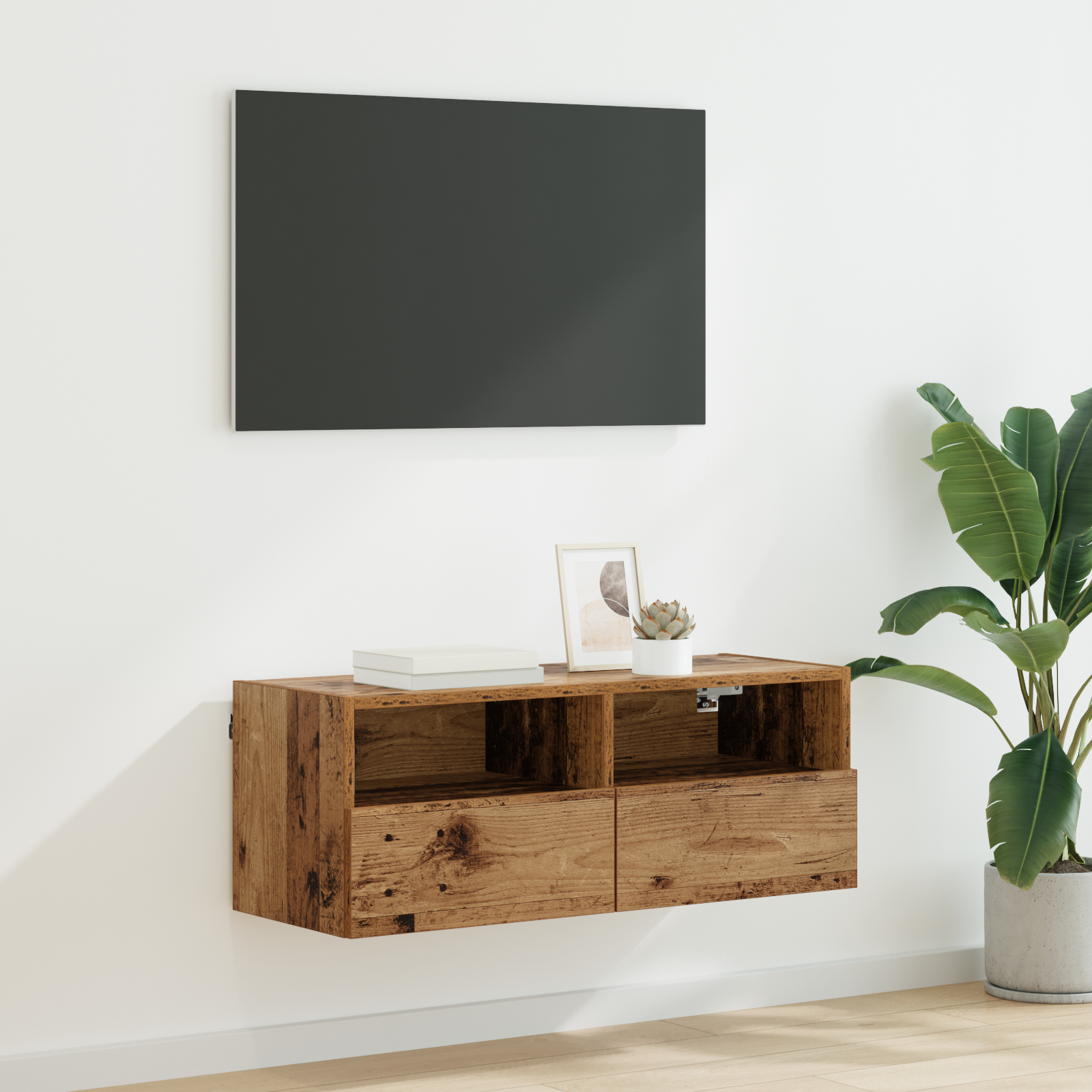 TV sieninė spintelė Senovinis medis 80 x 30 x 30 cm