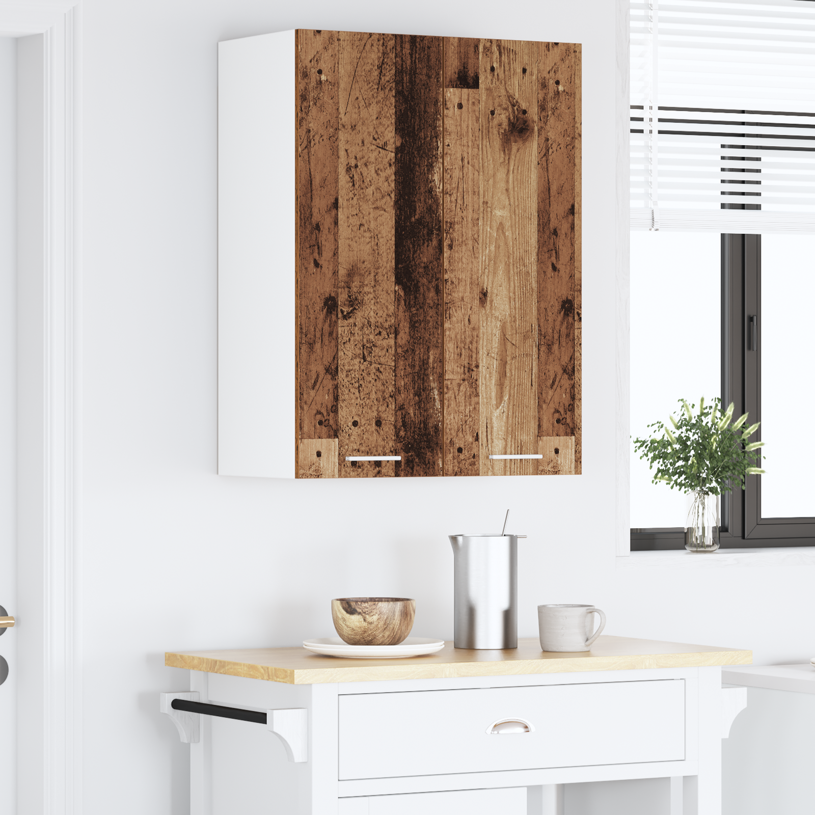 Wall Cabinet Riga Antique wood 60 x 31 x 80 cm