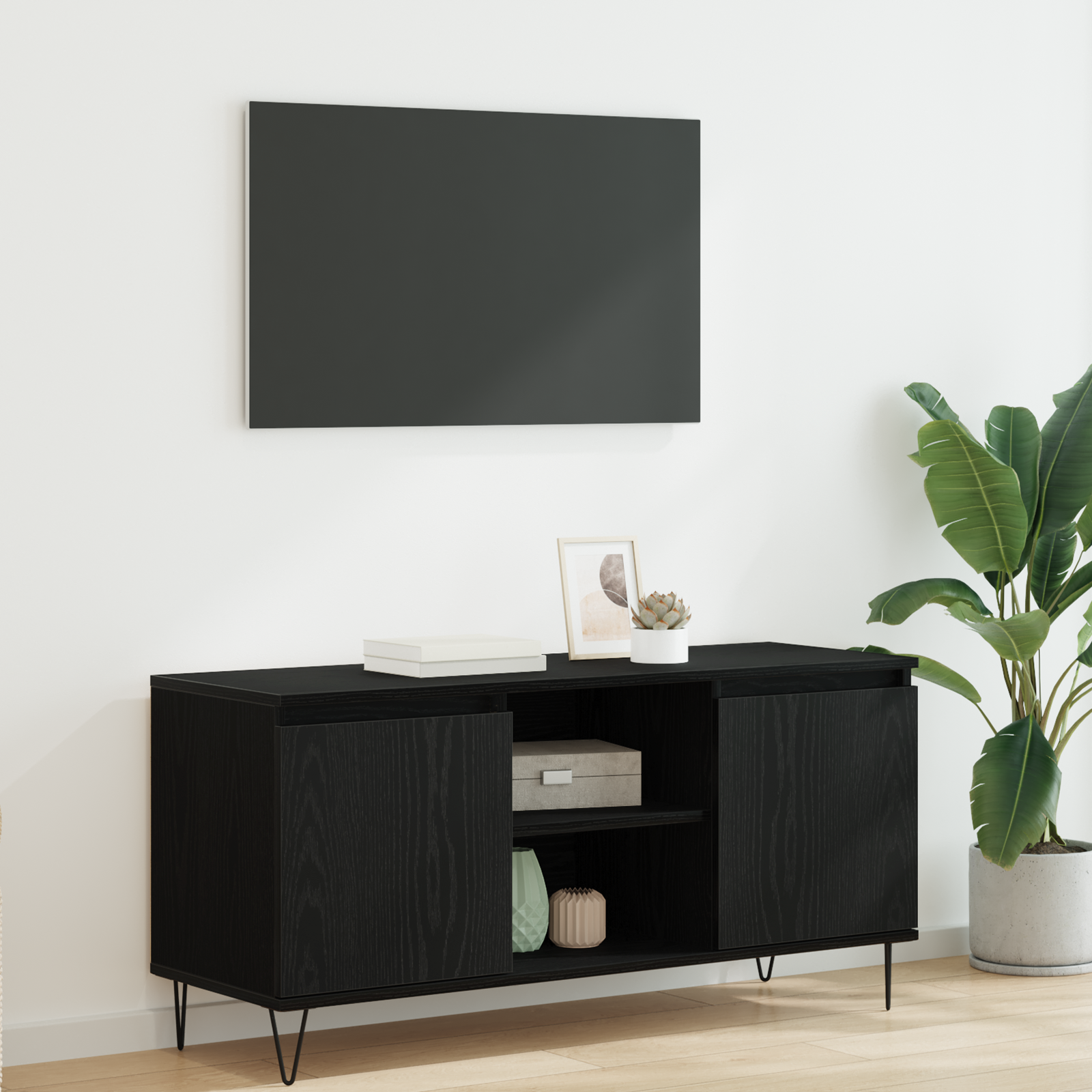 Televizoriaus spintelė Juodas ąžuolas 104 x 35 x 50 cm