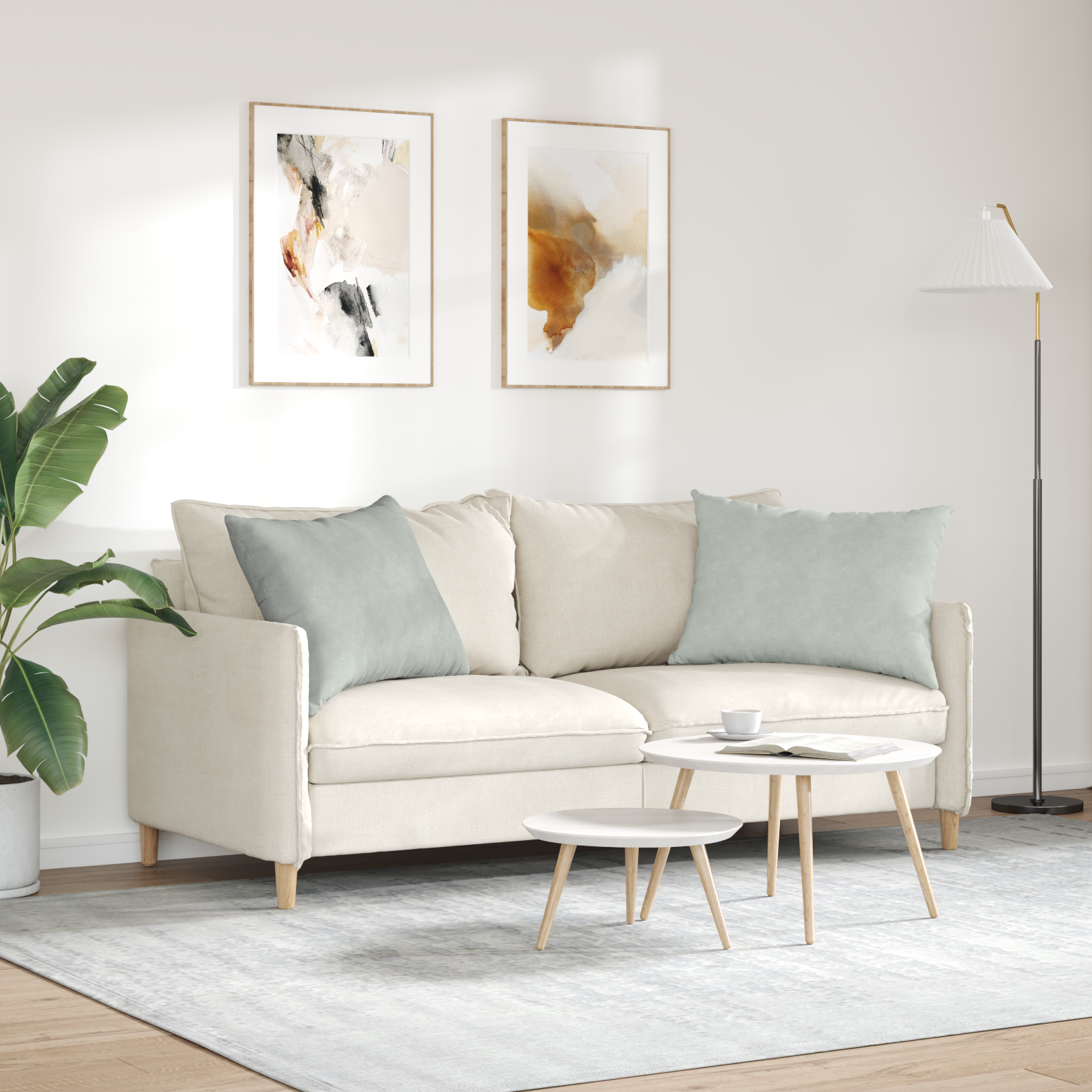 Sofa Pagalvės 2 pcs Šviesiai pilka 70 x 50 cm