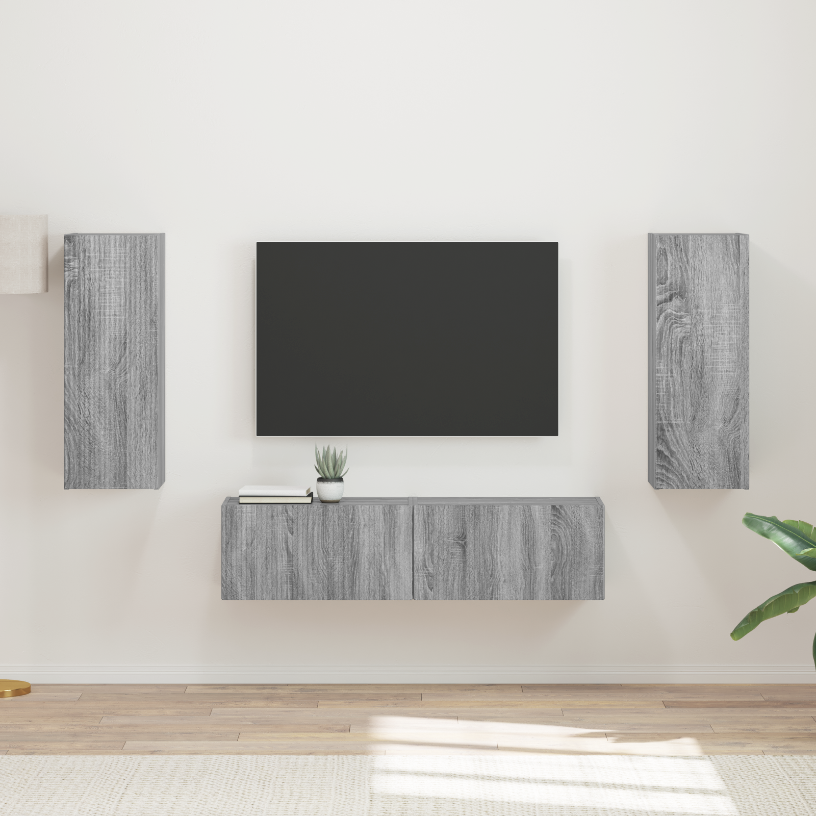 TV cabinet set 2 pcs Grey Sonoma Engineered Wood