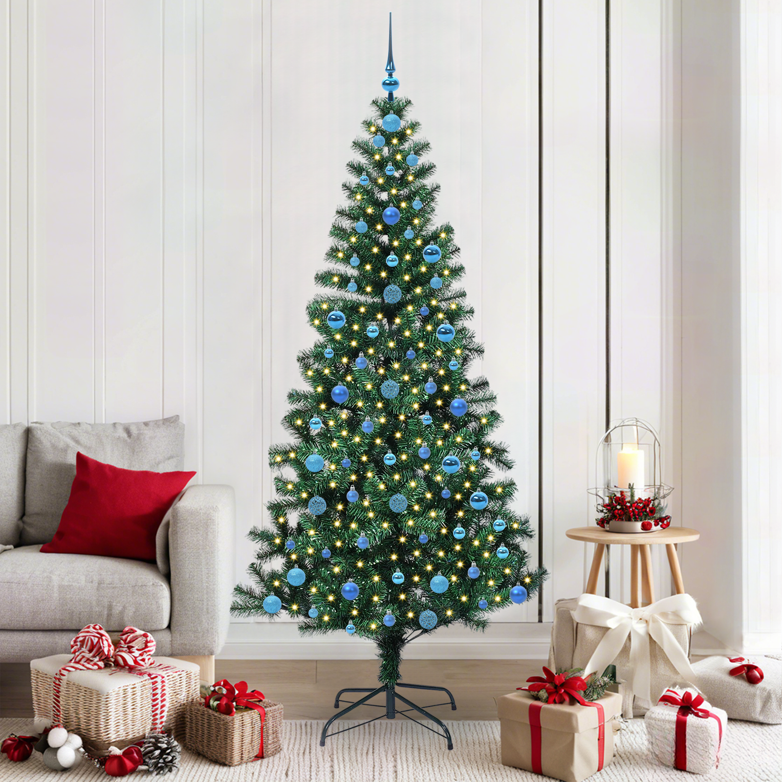 Artificial Pre-Lit Christmas Tree CROWN SHINE, Green 210 cm.