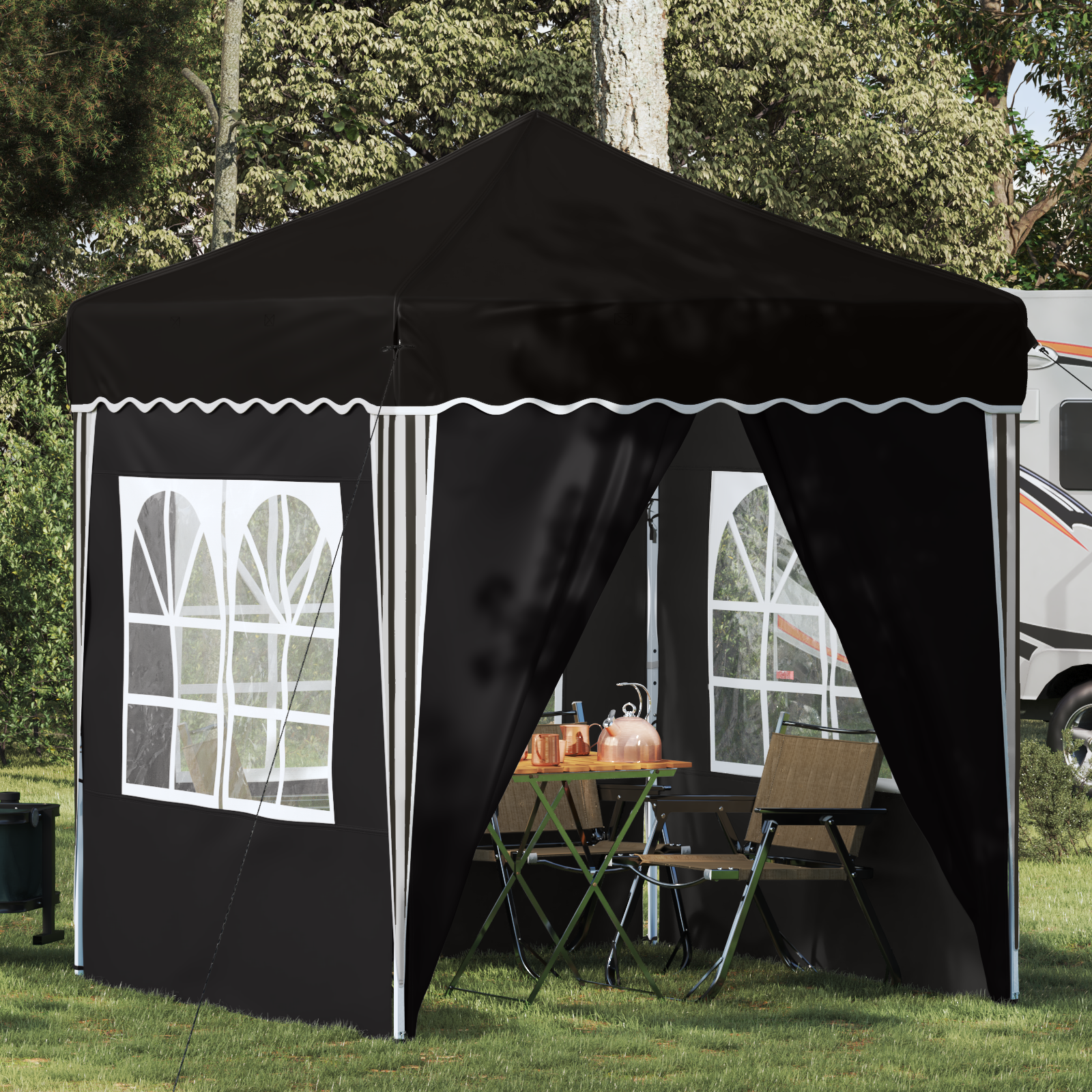 Pop-up party tent Black 195 x 195 x 245 cm