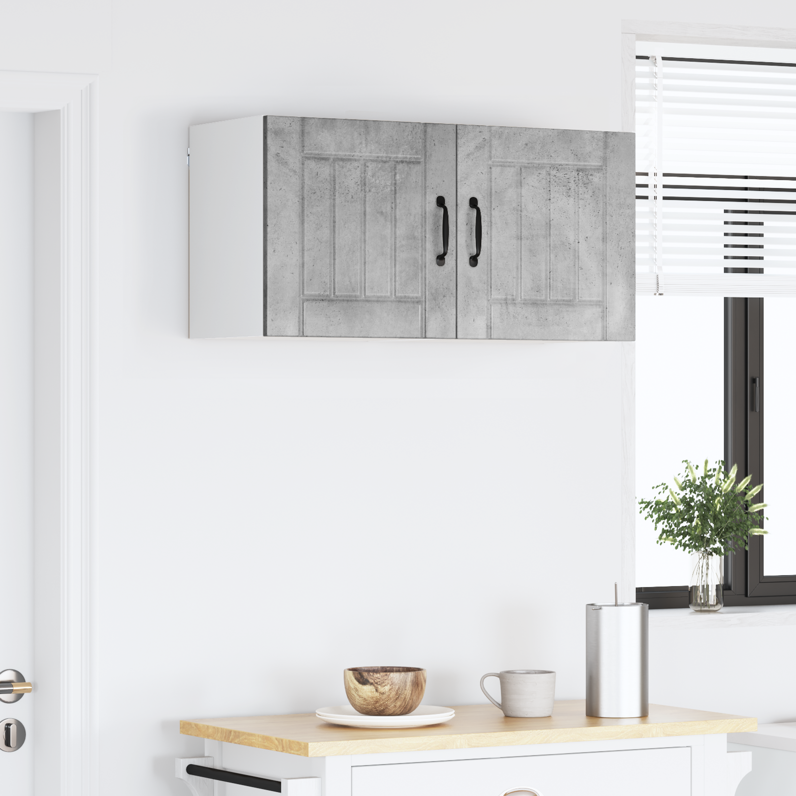 Virtuvės spintelė su lentyna 2 pcs Betono pilka 40 x 31 x 40 cm