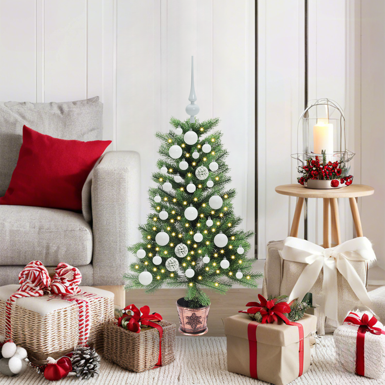Kalėdų eglutė su 150 LED s stovu Žalia 90 cm PE