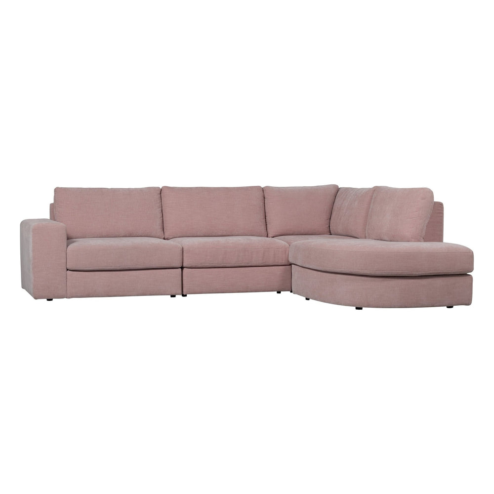 "Family" dešinės pusės kampinė sofa, rožinė - Namų Idėja