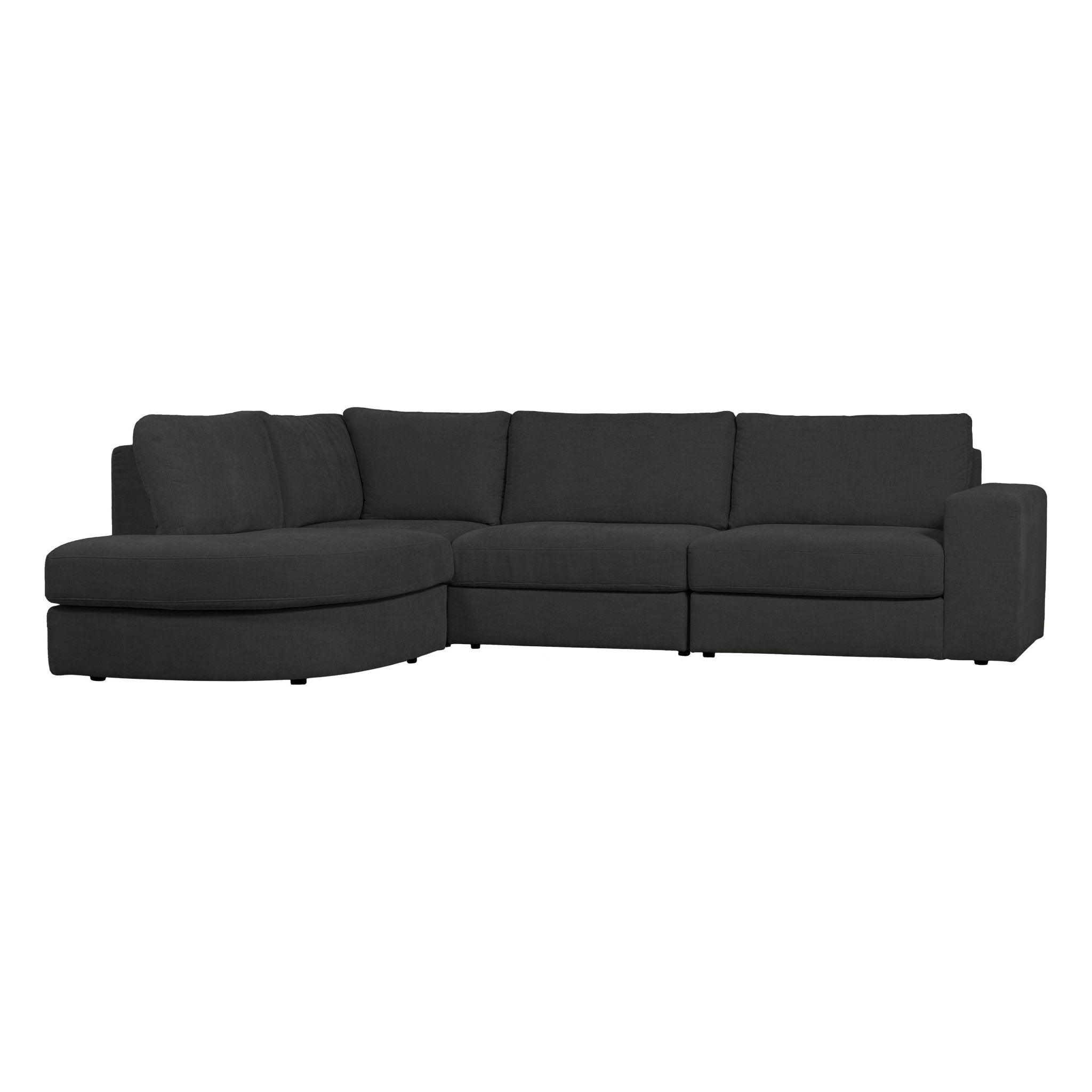 "Family" kairės pusės kampinė sofa, antracito spalva - Namų Idėja