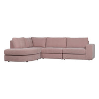 "Family" kairės pusės kampinė sofa, rožinė - Namų Idėja