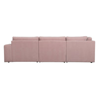 "Family" kairės pusės kampinė sofa, rožinė - Namų Idėja