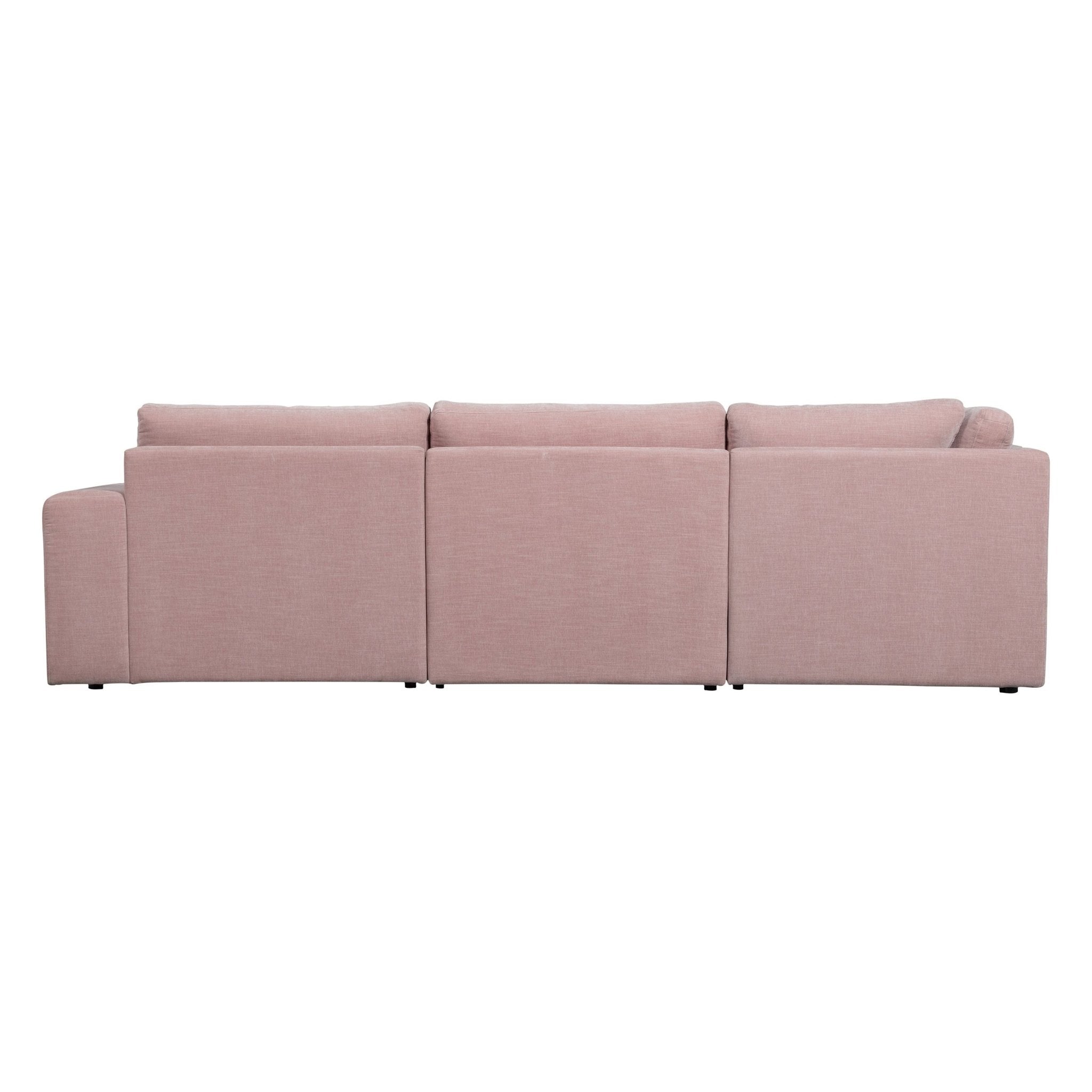 "Family" kairės pusės kampinė sofa, rožinė - Namų Idėja