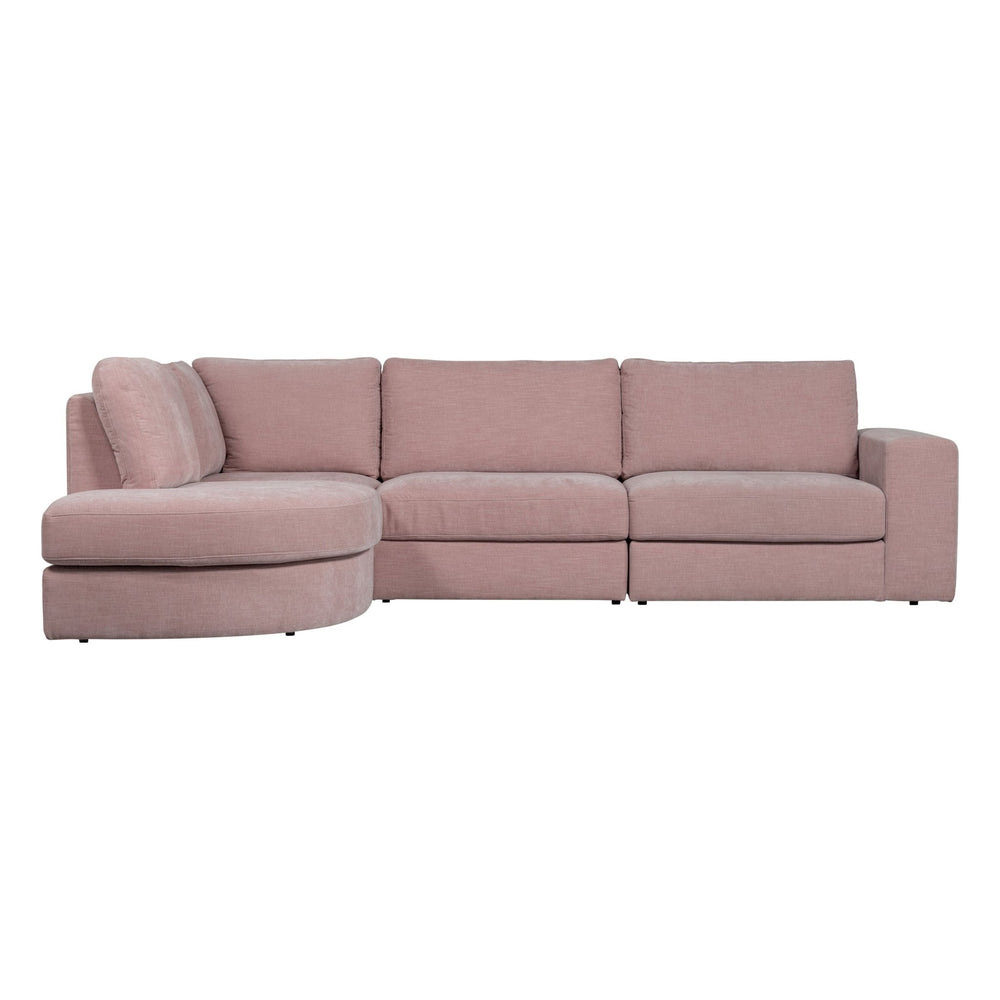 "Family" kairės pusės kampinė sofa, rožinė - Namų Idėja