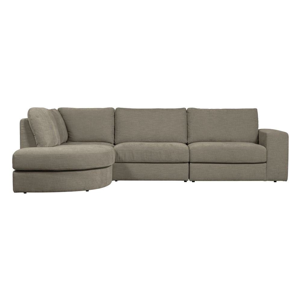 "Family" kairės pusės kampinė sofa, šiltai pilka - Namų Idėja