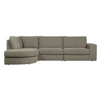 "Family" kairės pusės kampinė sofa, šiltai pilka - Namų Idėja