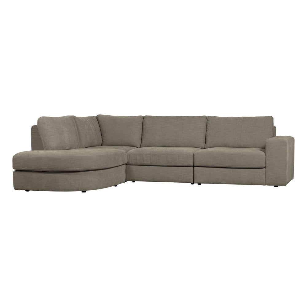 "Family" kairės pusės kampinė sofa, šiltai pilka - Namų Idėja