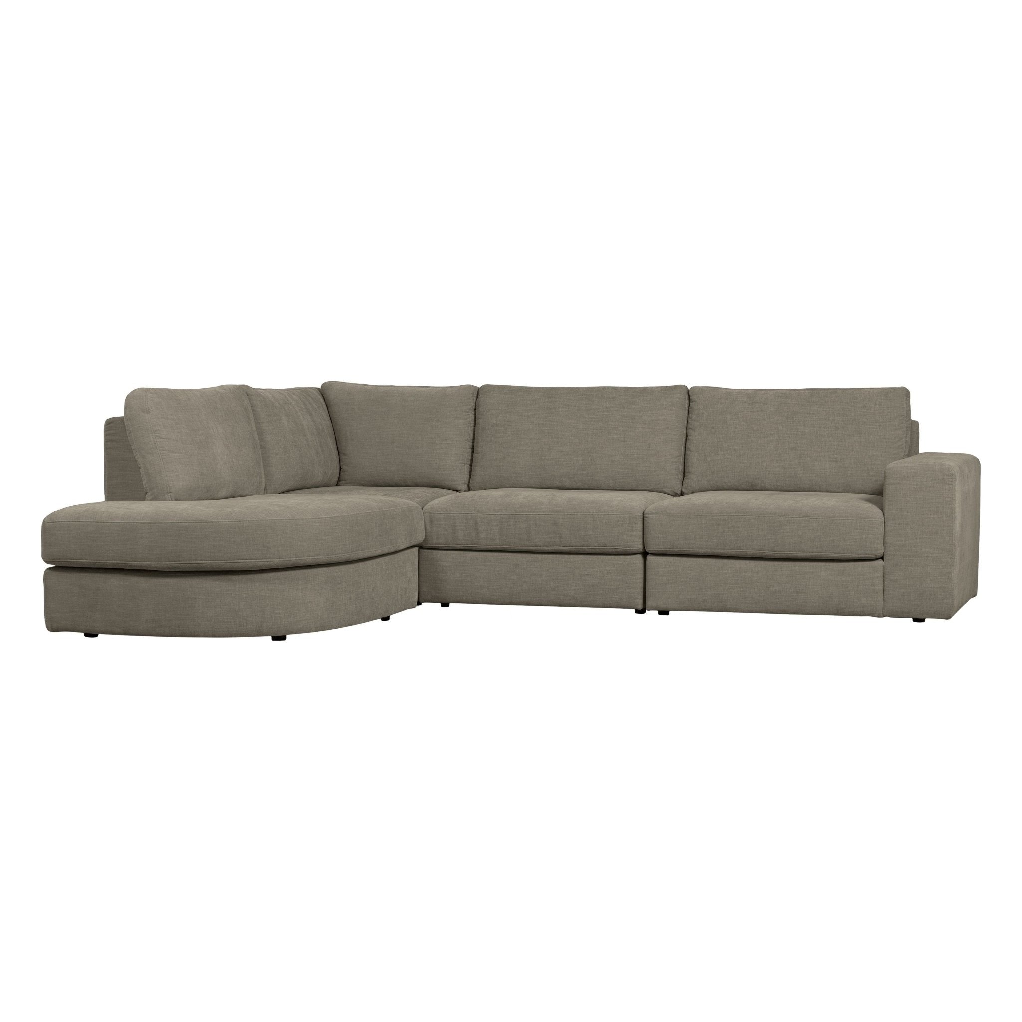 "Family" kairės pusės kampinė sofa, šiltai pilka - Namų Idėja