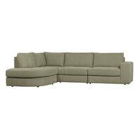 "Family" kairės pusės kampinė sofa, žalia - Namų Idėja