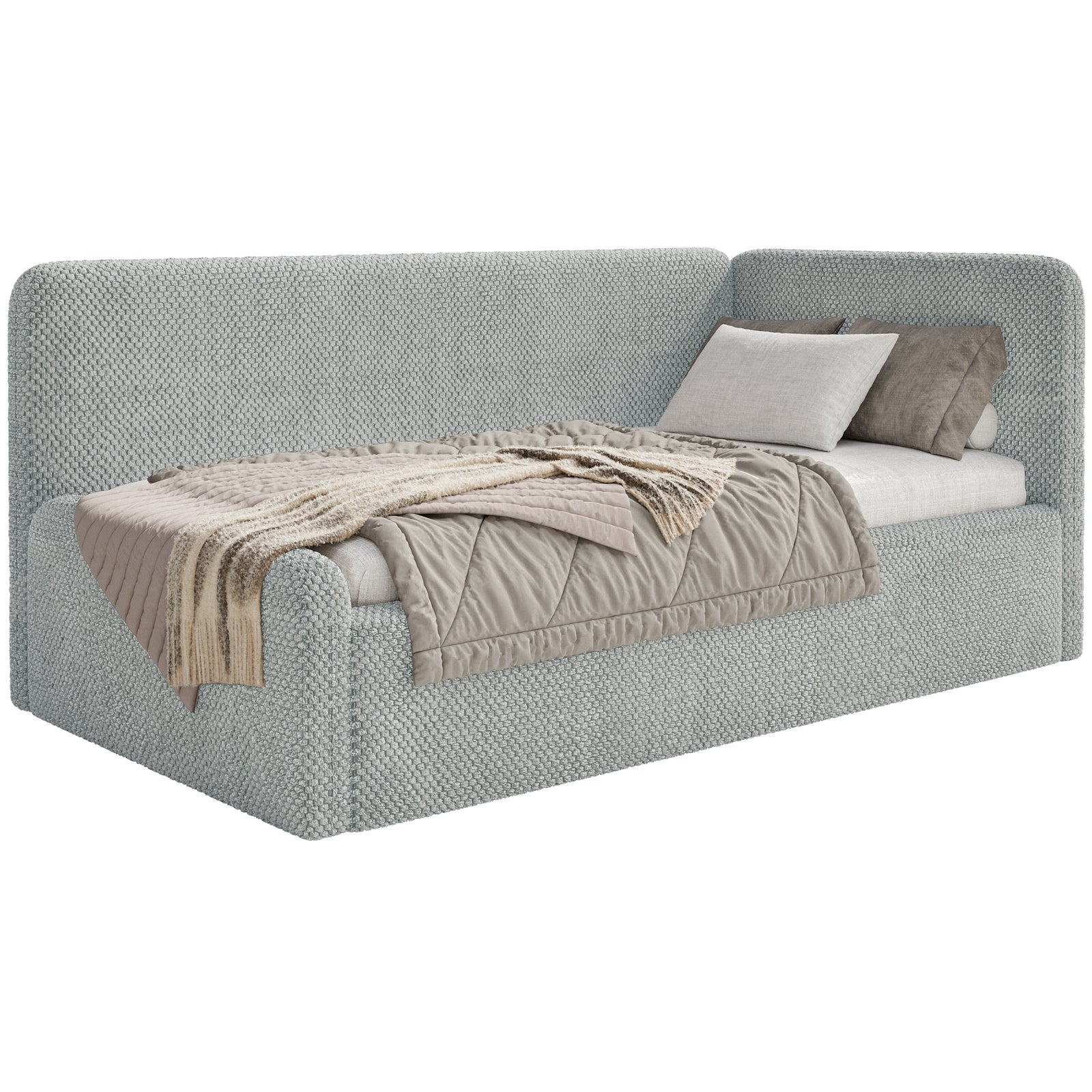 Jaunuolio lova FANVELA, pilka pliušas