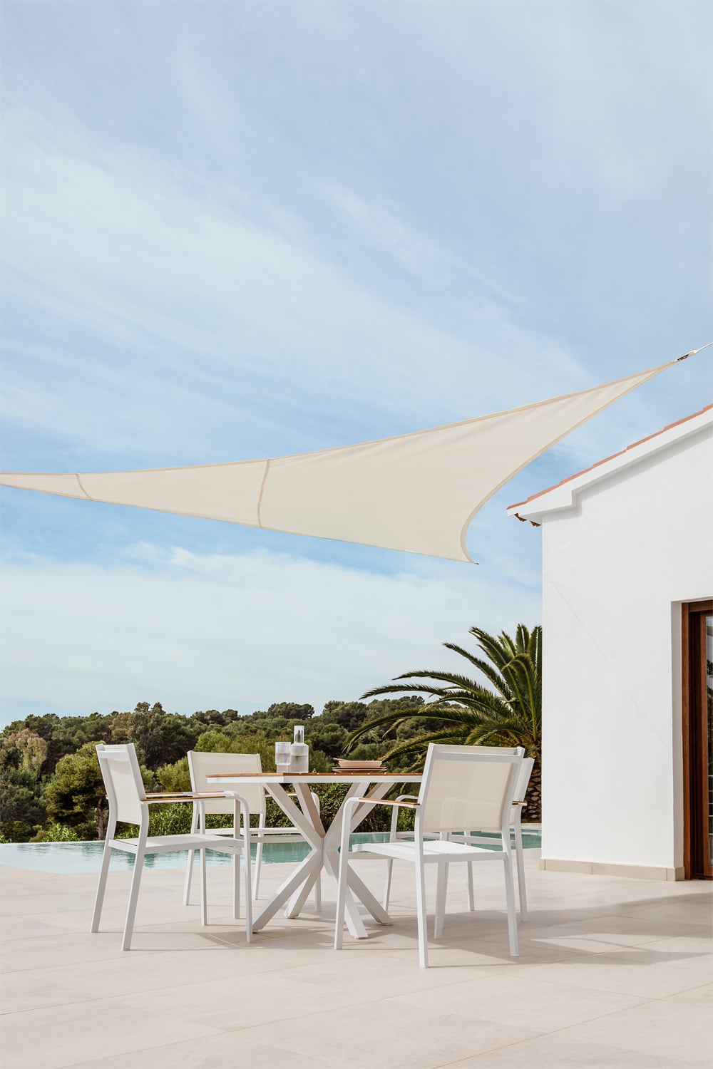 URUJULA triangular outdoor awning, white
