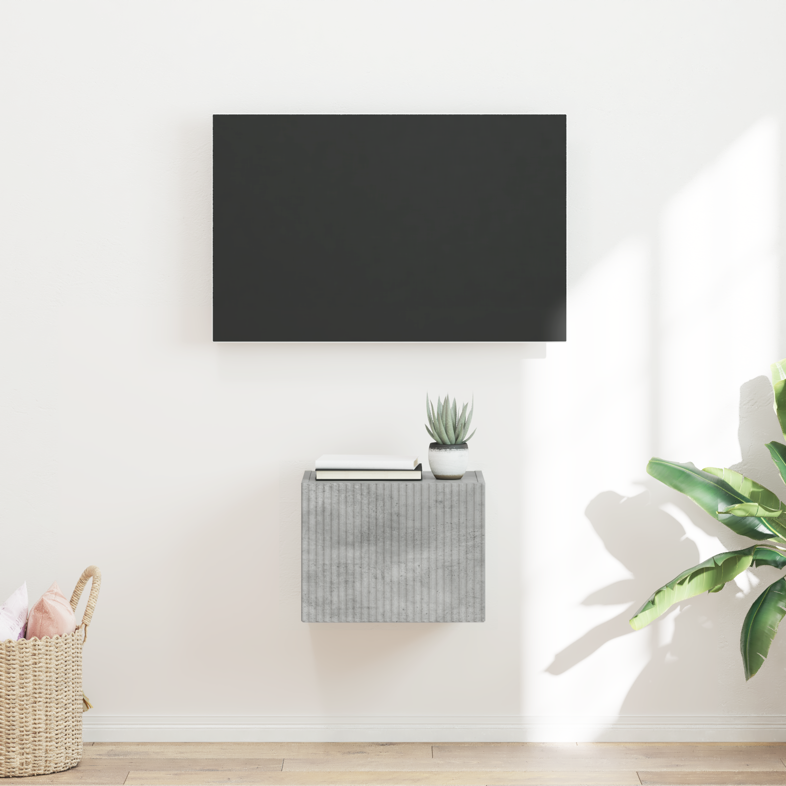 TV sieninė spintelė Betoninė 39 x 31 x 29,5 cm Apdirbta mediena