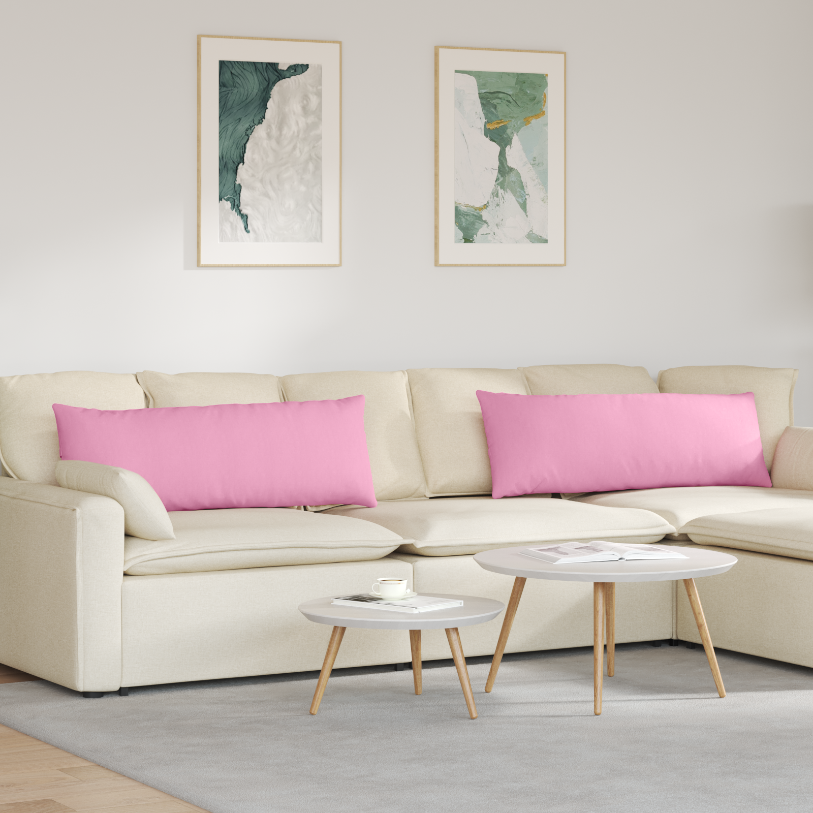 Sofa Pagalvės 2 pcs Rožinė 120 x 40 cm audinys