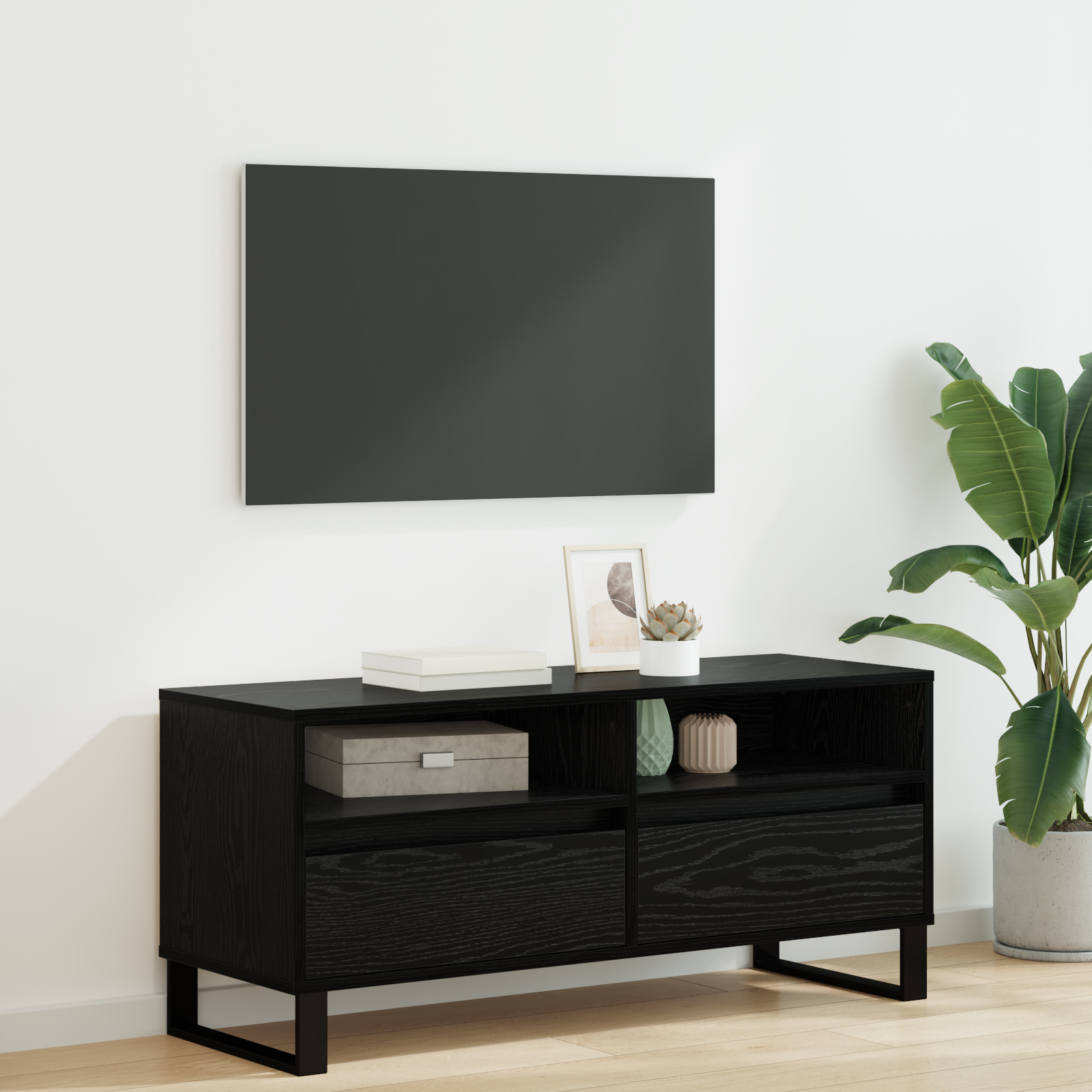 TV skapītis melns ozols 100 x 34,5 x 44,5 cm