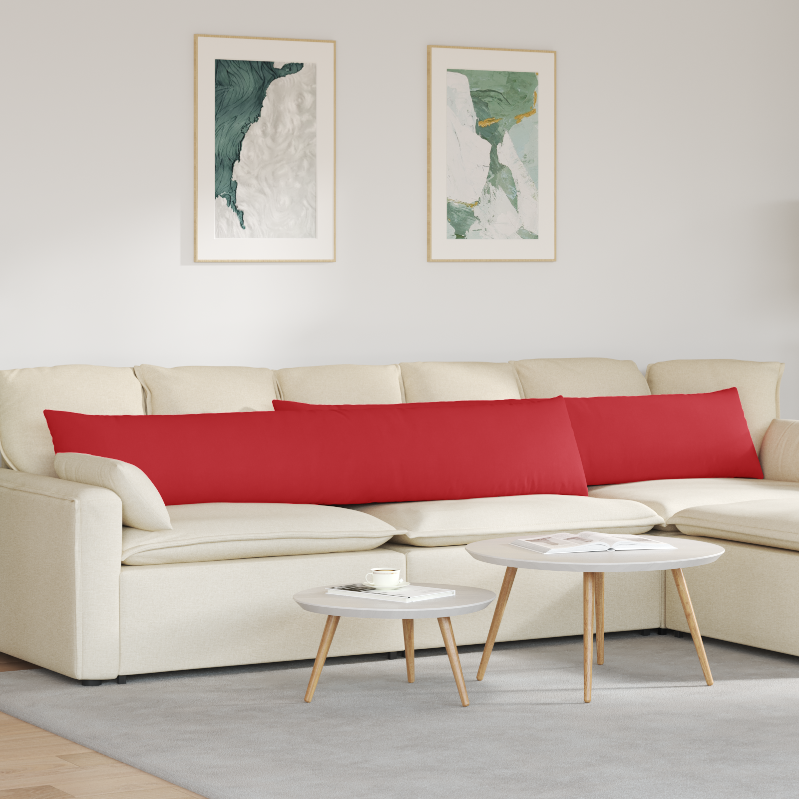Sofa Cushions 2 pcs Red 200 x 40 cm fabric