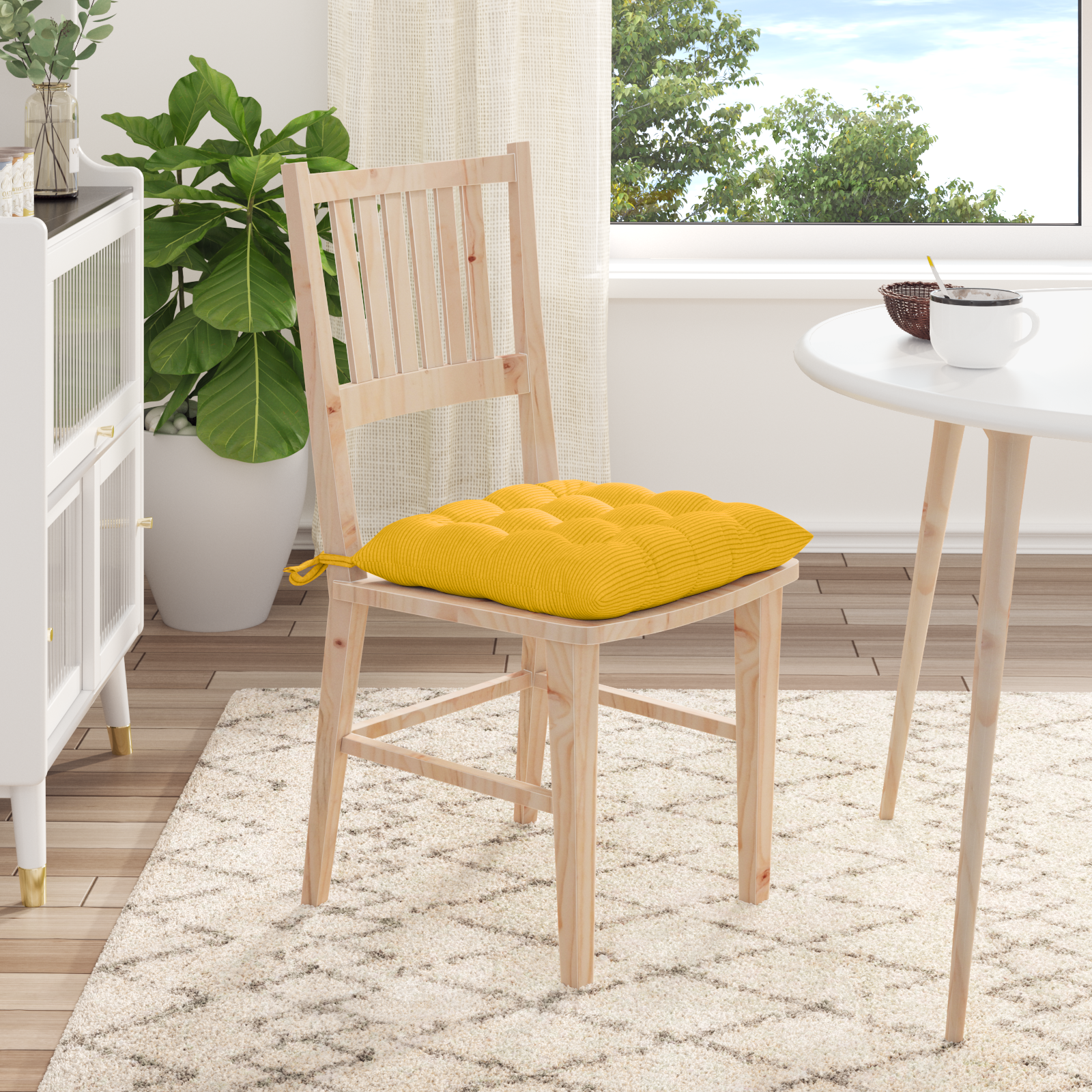 Sėdynių pagalvėlės 4 pcs Šviesi geltona 40 x 40 x 6 cm