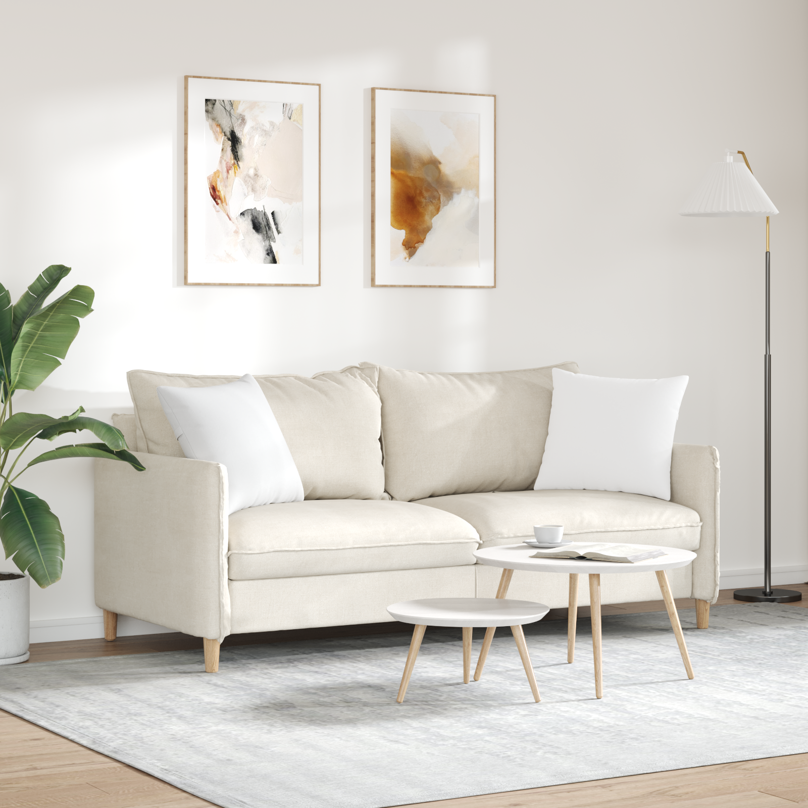 Sofa Pagalvės 2 pcs Balta 45 x 45 cm audinys