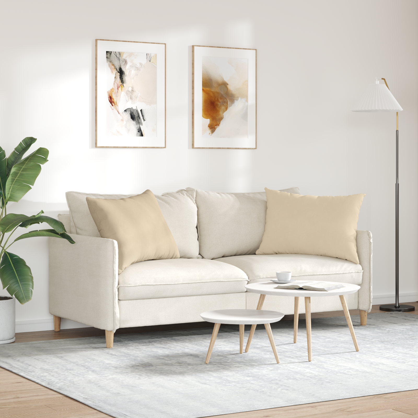 Sofa Pagalvės 2 pcs Kreminė 70 x 50 cm audinys